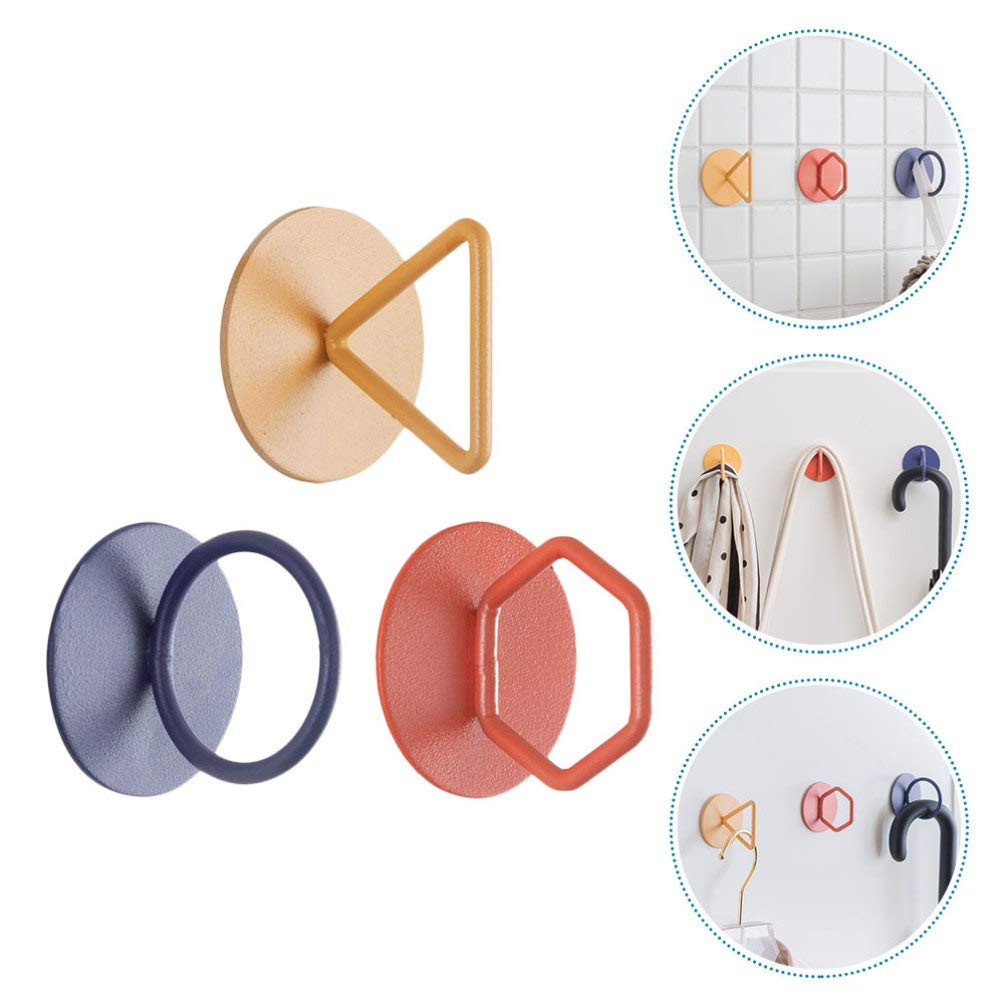 Cabilock 3-Pack Creative Wall Hooks - Multi-Purpose Decorative Hooks for Dorm, Door, Wardrobe & Home Organization - Space Saving Wall Mounted Hangers for Keys, Hats, Towels & More