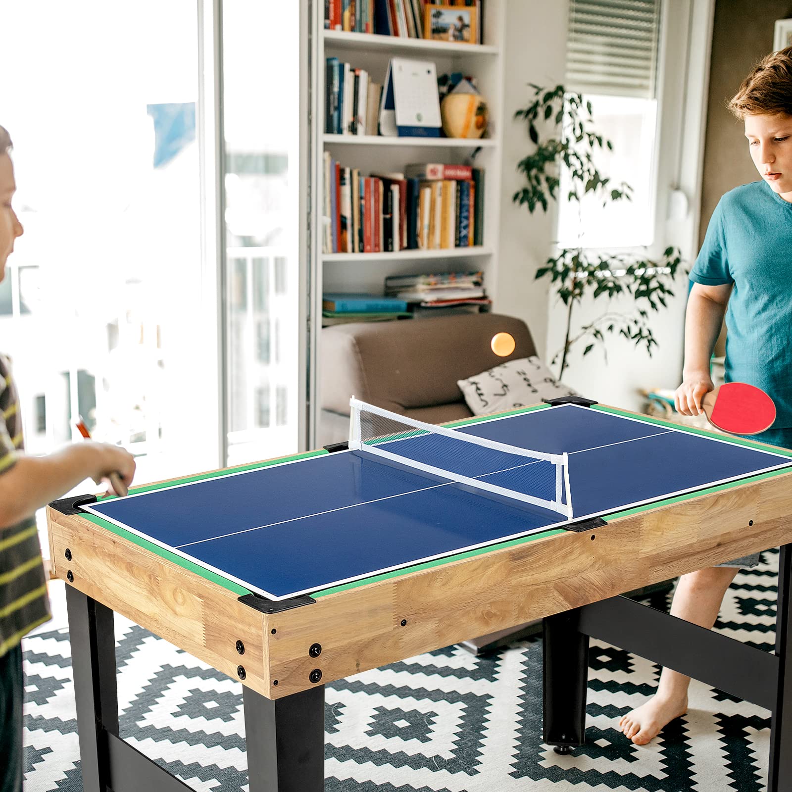 Giantex 10-in-1 Multi Game Table Set with Hockey, Foosball, Pool, Ping-Pong, Chess, Cards, Checkers, Bowling, Shuffleboard & Backgammon - Adult Size Multiplayer Game Table for Game Room, Family Gatherings & Entertainment Centers - Perfect for Parties, Basement Fun & Indoor Recreation