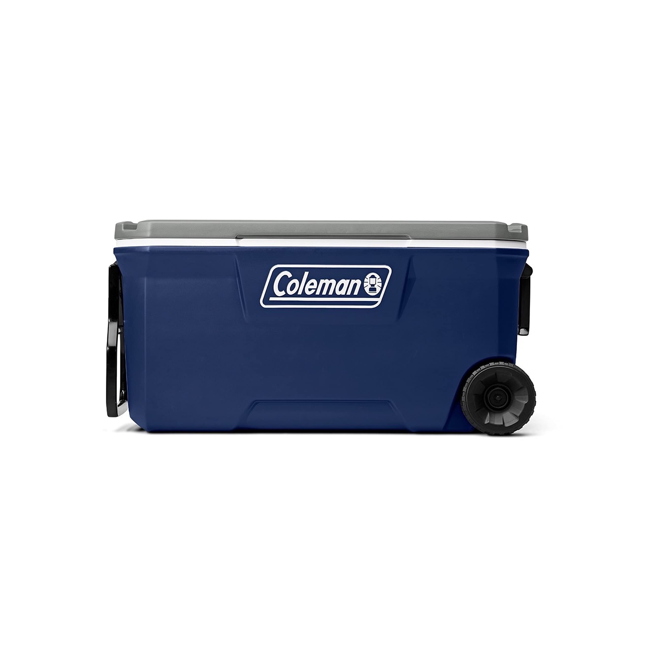 Coleman Classic Series 100-Quart Insulated Wheeled Cooler - Leak-Resistant, Keeps Ice for 5 Days, Perfect for Camping, Beach Trips, and Outdoor Adventures