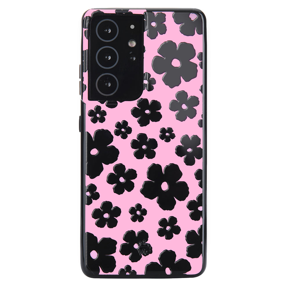 Pink Le Fleur Samsung Phone Case - Floral Design Protective Cover for Samsung Galaxy [Model] - Perfect for Everyday Use, Travel & Gift Giving