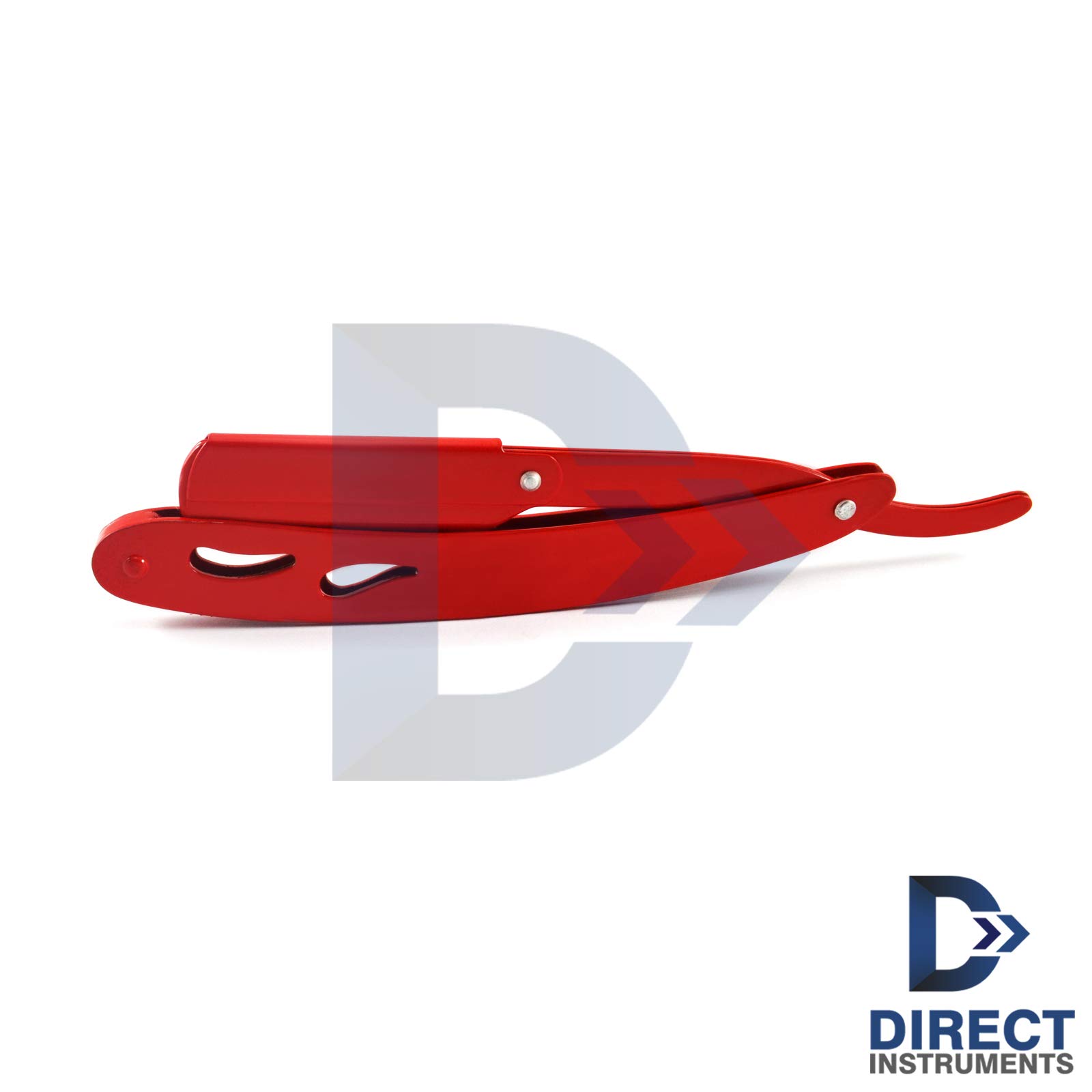 Premium Straight Edge Shaving Razor - Stainless Steel Barber Knife with Red Cut-Out Design | Single Edge Blades for Men | Perfect for Professional Barbershops & Home Grooming Kits