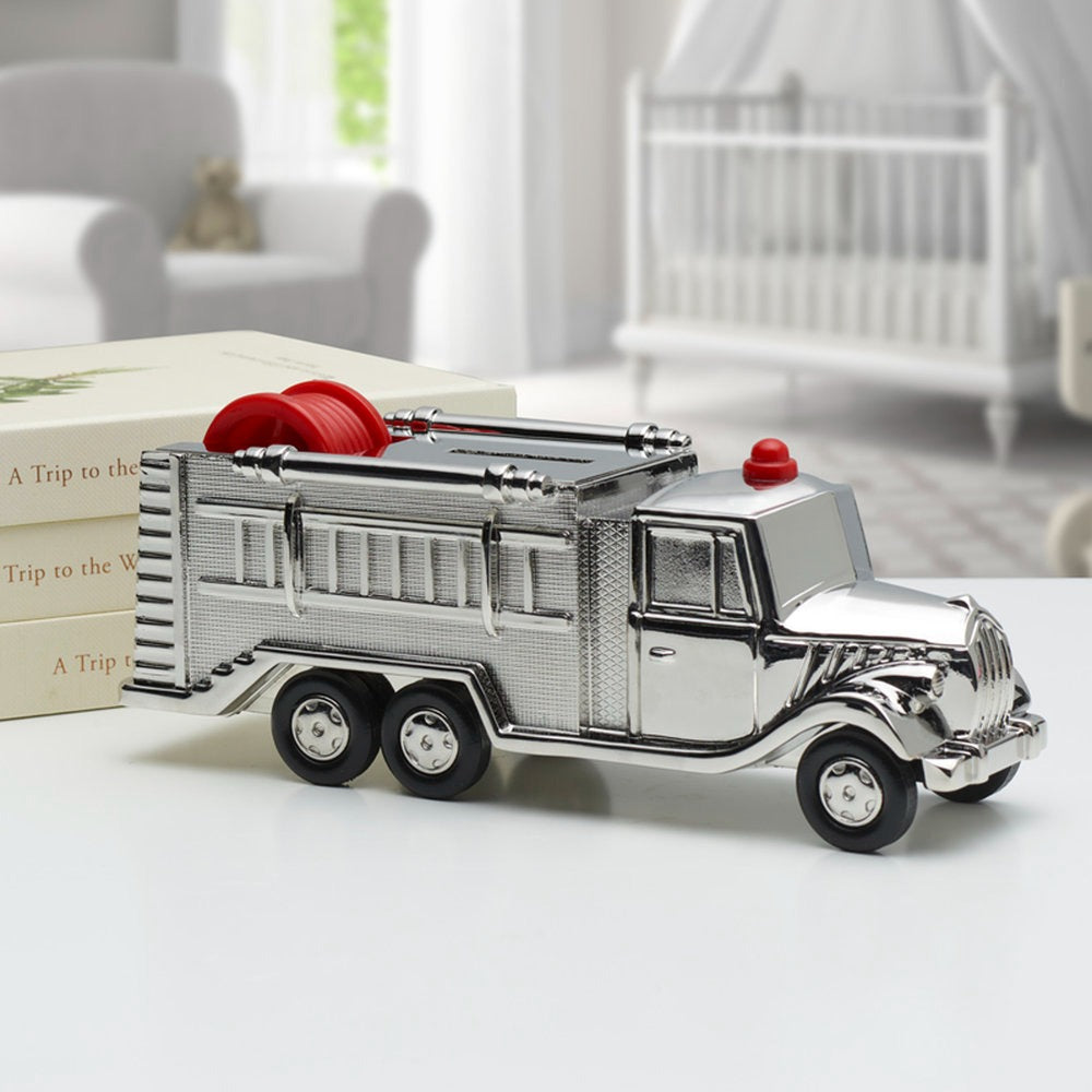 Fire Engine Coin Bank for Kids - Fun & Educational Piggy Bank Toy - Perfect for Saving Money, Birthday Gifts & Playtime Learning (Red)