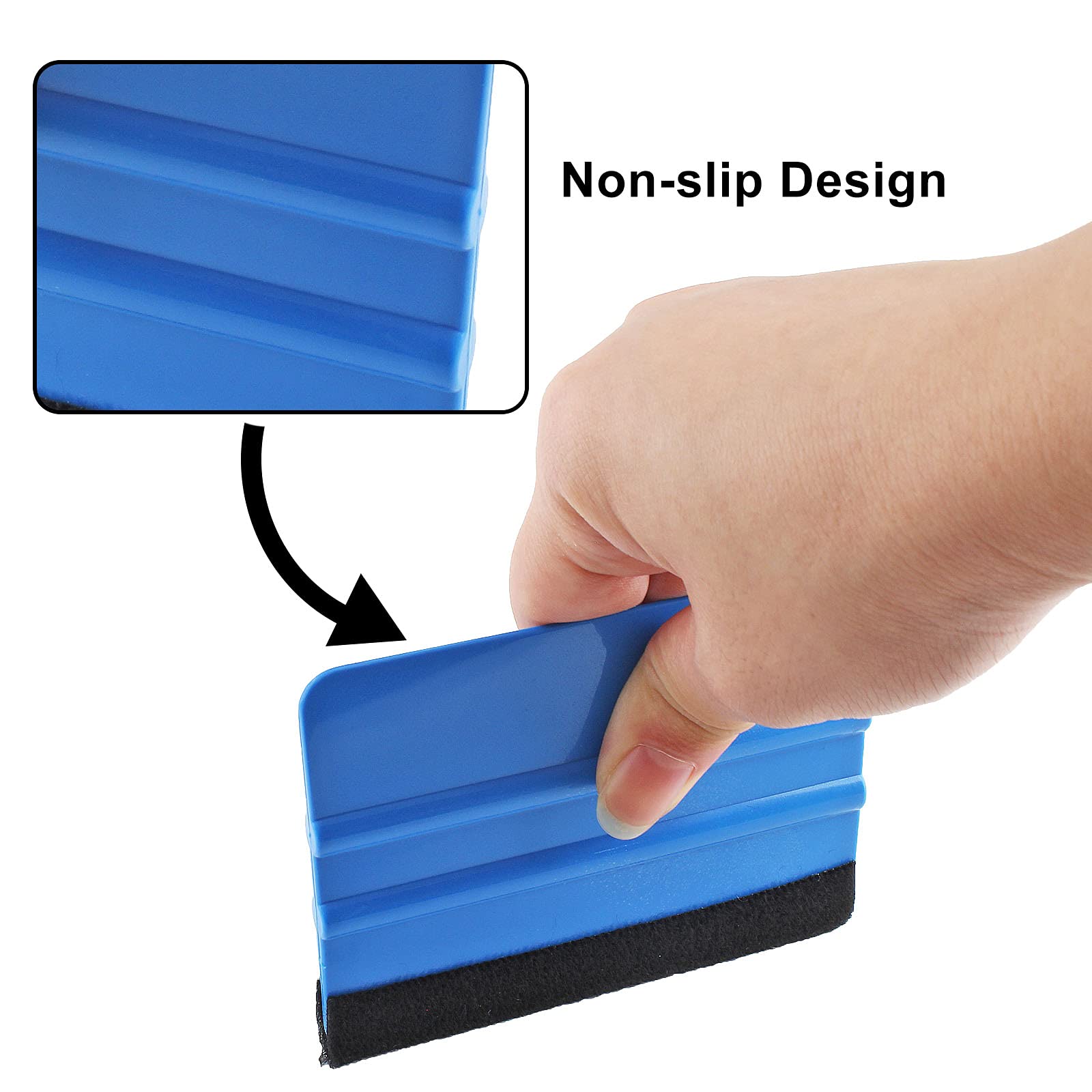 Zorfeter 5-Pack 4-Inch Felt Edge Squeegee - Professional Vinyl Scraper & Decal Applicator Tool for Window Tint, Wallpaper & Sticker Installation - Black Felt Edge - Perfect for Auto Detailing, Home Improvement & Craft Projects