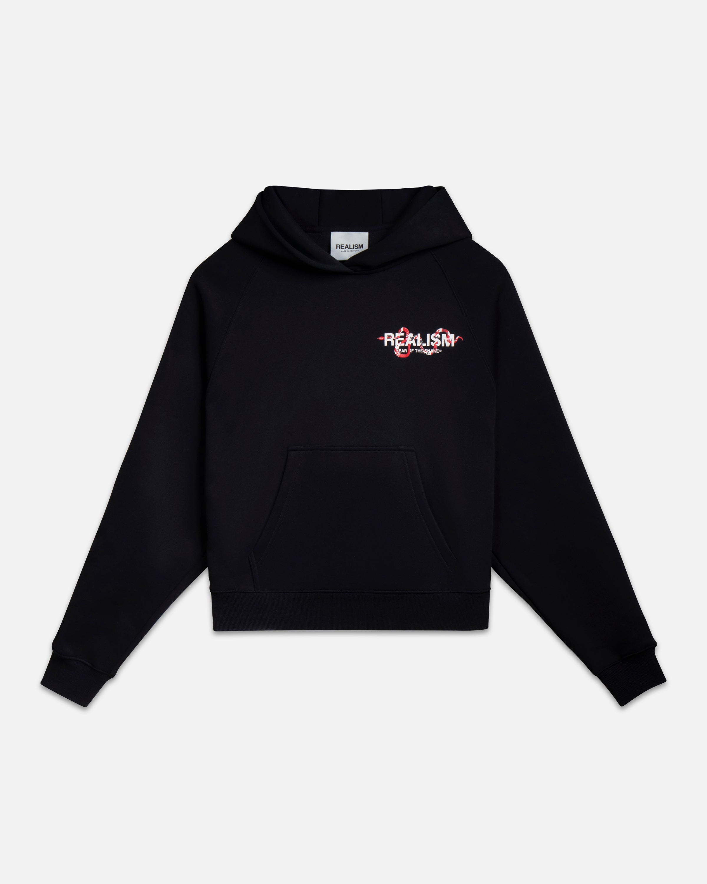 SSS Realism Snake Logo Hoodie - Black Men's Pullover Sweatshirt for Casual Streetwear & Winter Fashion