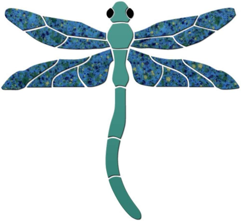 Dragonfly Ceramic Swimming Pool Mosaic Tile - 5x5 Inch Light Teal Blue - Waterproof Pool & Spa Decor for Backyard, Patio, Garden