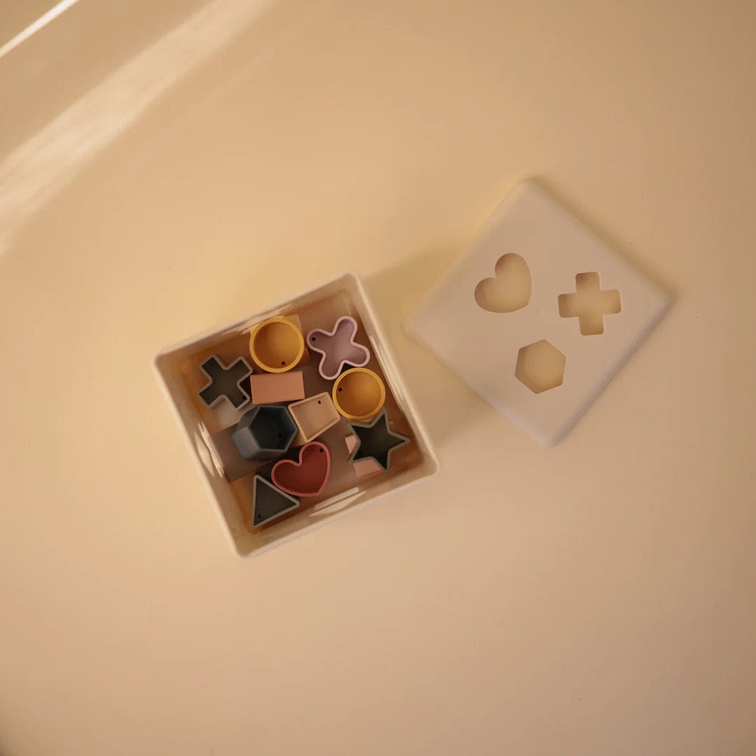 Mushie Shape Sorting Toy for Toddlers - Wooden Educational Learning Puzzle Box for Kids - Perfect for Montessori, Daycare & Home Playtime