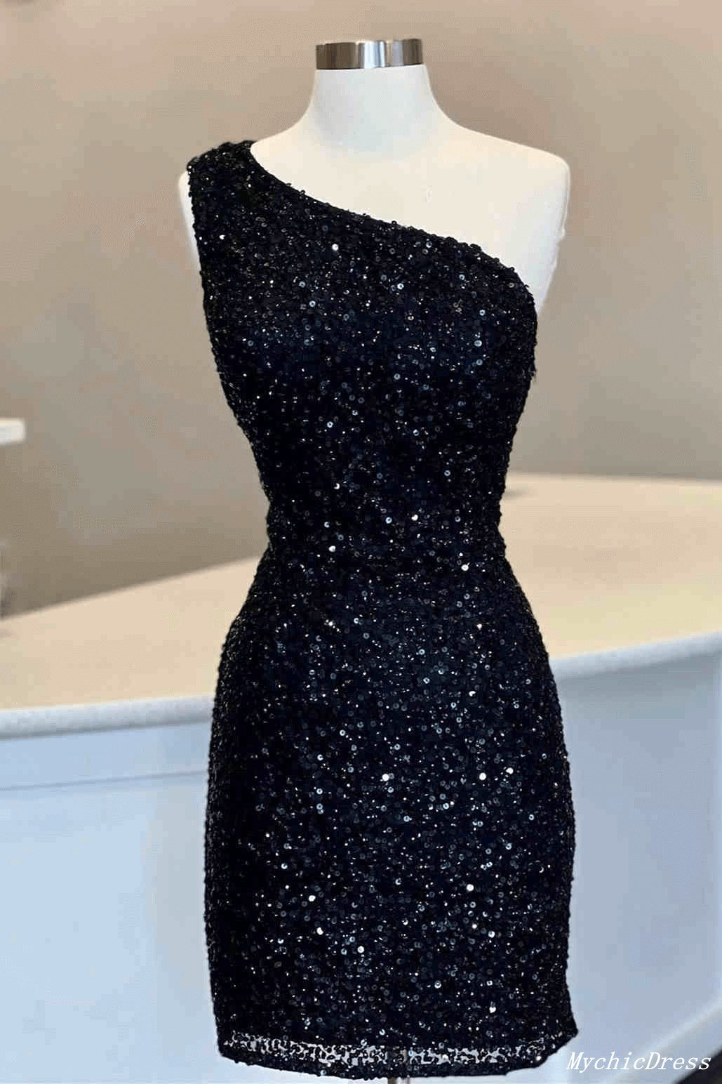 2025 Hot One Shoulder Sparkly Sequin Cocktail Dress for Homecoming & Parties | Elegant Tight Formal Dress for Prom, Night Out & Special Events