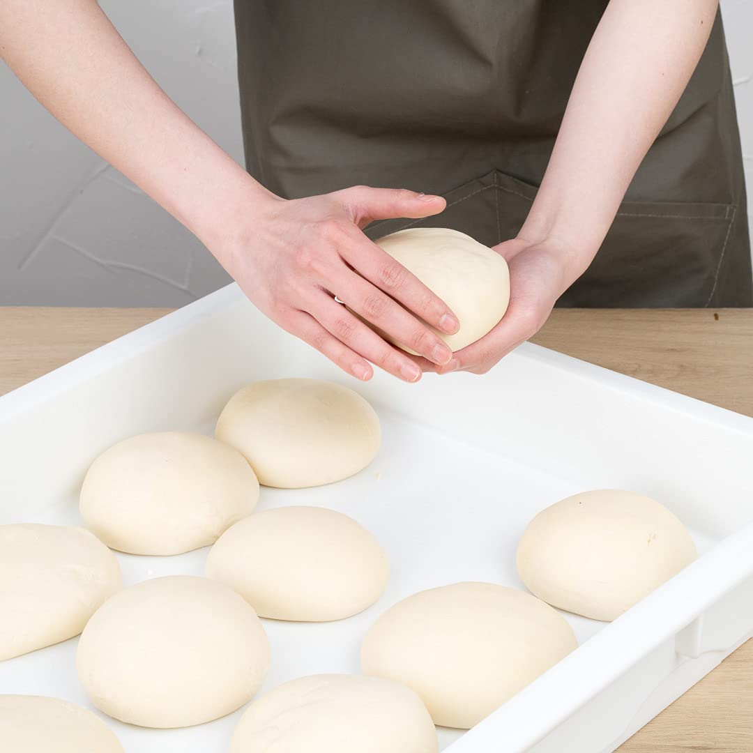 26 x 18 x 3 Inch White Plastic Proofing Box - Stackable Pizza Dough Riser with Lid (Sold Separately), Dishwasher Safe & Durable for Home Bakeries, Restaurants & Commercial Kitchens - Perfect for Bread, Pastry & Pizza Dough Proofing
