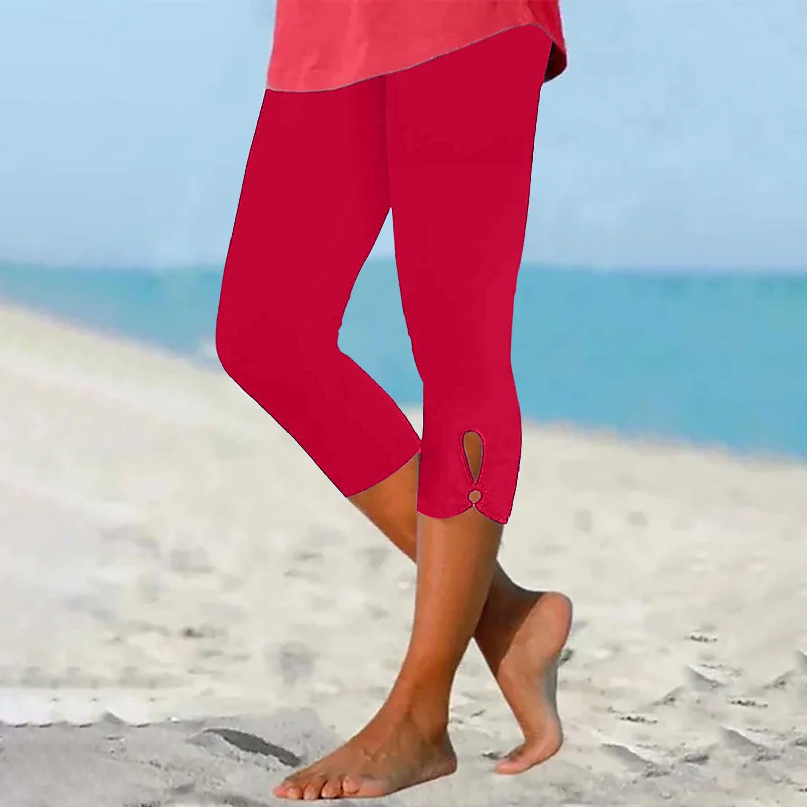 BADHUB Women's High Waist Yoga Pants - Capri Leggings with Cutout Design for Gym, Fitness & Workout | Trendy Cropped Activewear for Running, Pilates & Lounge (2024 Collection)