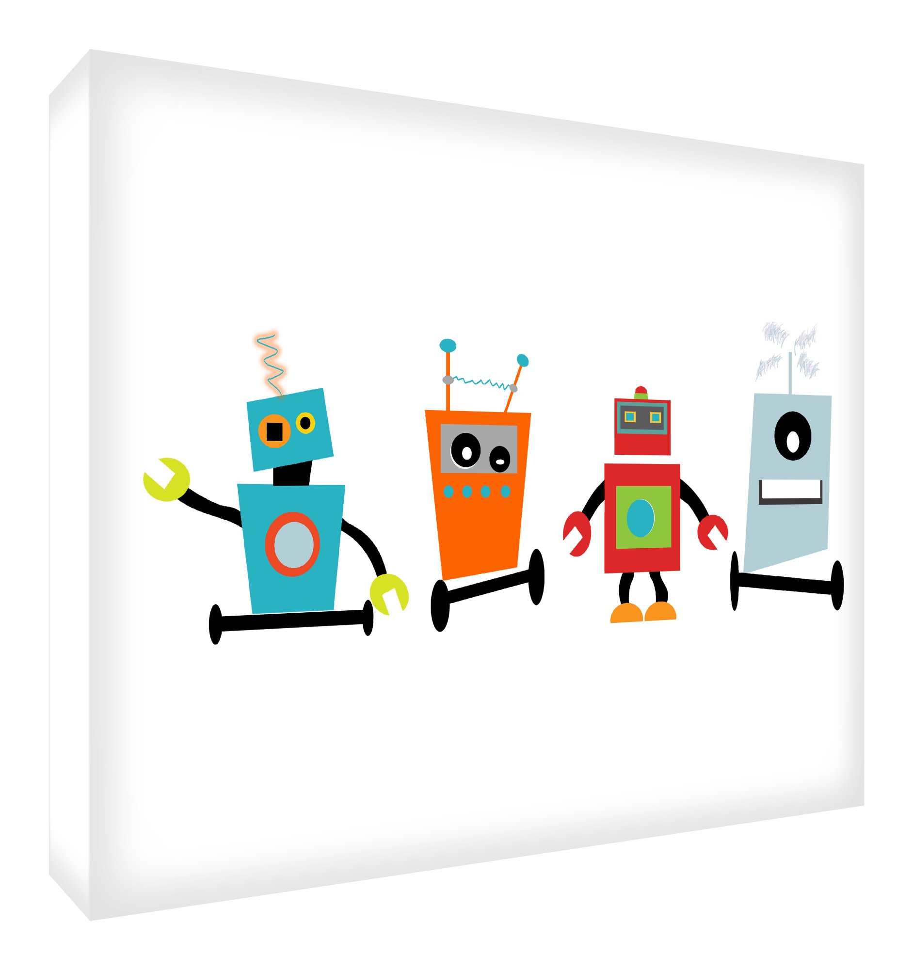 Acrylic Robot Decorative Blocks - Modern Home & Office Decor for Kids' Rooms, Desks, and Shelves