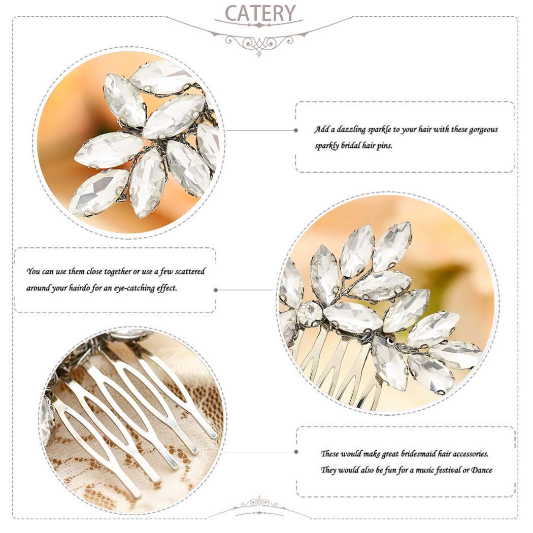 Sparkling Rhinestone Bridal Hair Comb - Elegant Crystal Wedding Hair Accessory for Women & Girls (Silver) | Perfect for Bridal Parties, Prom, Evening Events & Special Occasions