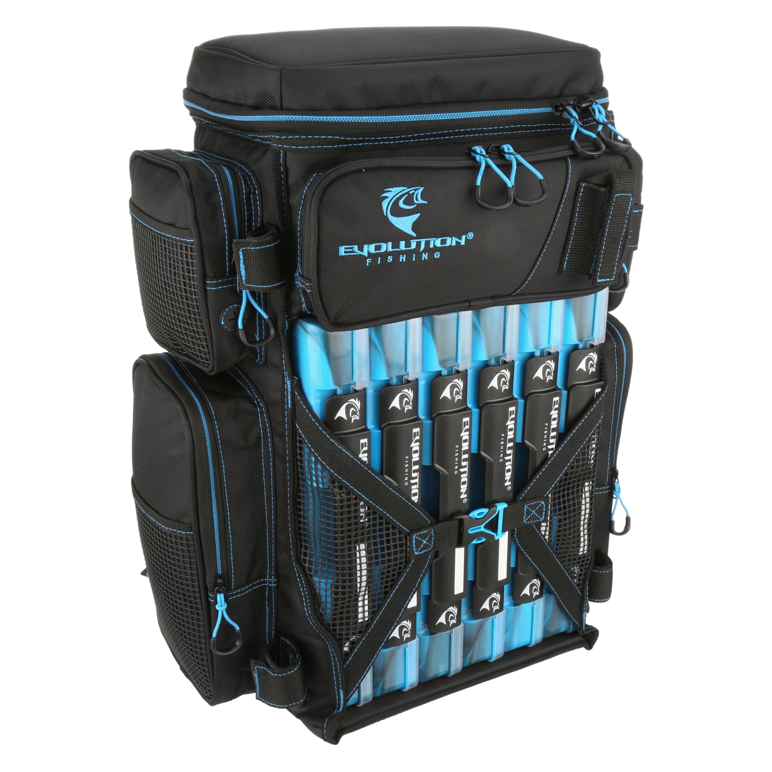 Evolution Fishing Drift Series Tackle Backpack 3600 - Heavy Duty Outdoor Fishing Backpack with 6 Tackle Trays | Perfect for Bass, Trout & Saltwater Fishing Trips