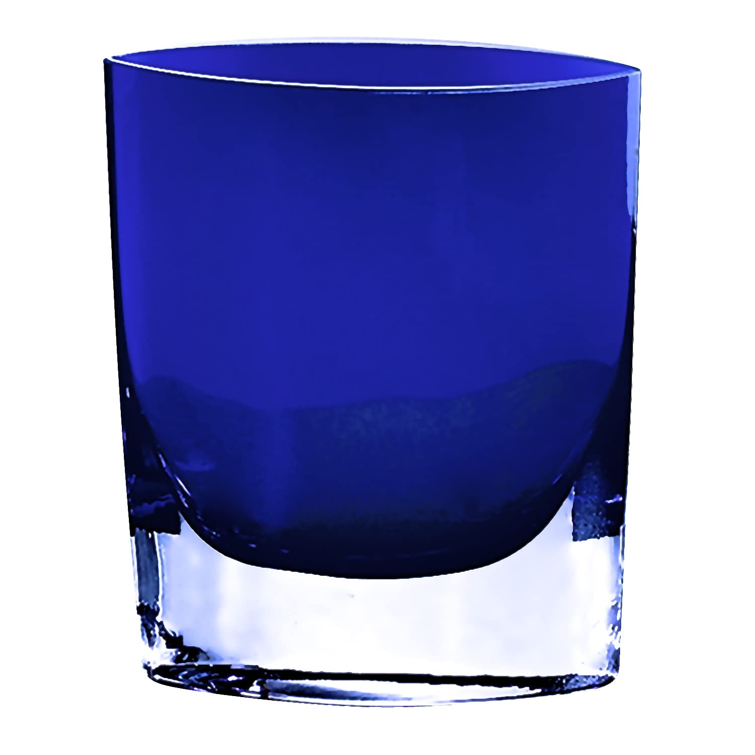 Elegant Modern Murano Style Art Glass Vase - 8 Inch Cobalt Blue Centerpiece for Home Decor | Perfect for Dining Table, Wedding Centerpiece & Living Room Accent