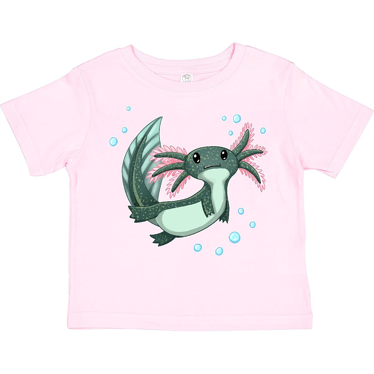 Cute Axolotl Swimming with Bubbles Toddler T-Shirt - Soft Cotton Kids Tee for Boys & Girls - Perfect for Playdates, School & Casual Outfits