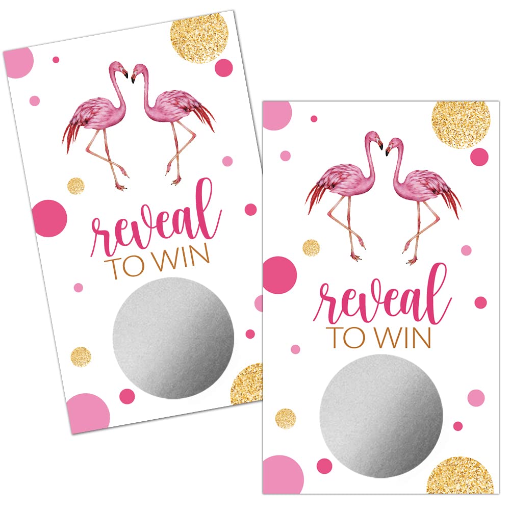 50 Pack Flamingo Bridal Shower Scratch Off Game Cards - Fun Wedding Party Games for Bridal Showers, Country Weddings & Baby Showers - Perfect for Bachelorette Parties & Bridal Lottery Tickets