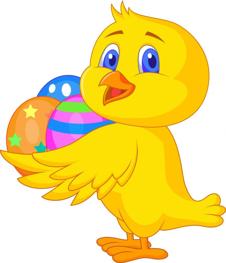 Cute Chicken Cartoon with Easter Egg Peel and Stick Wall Decals - 18