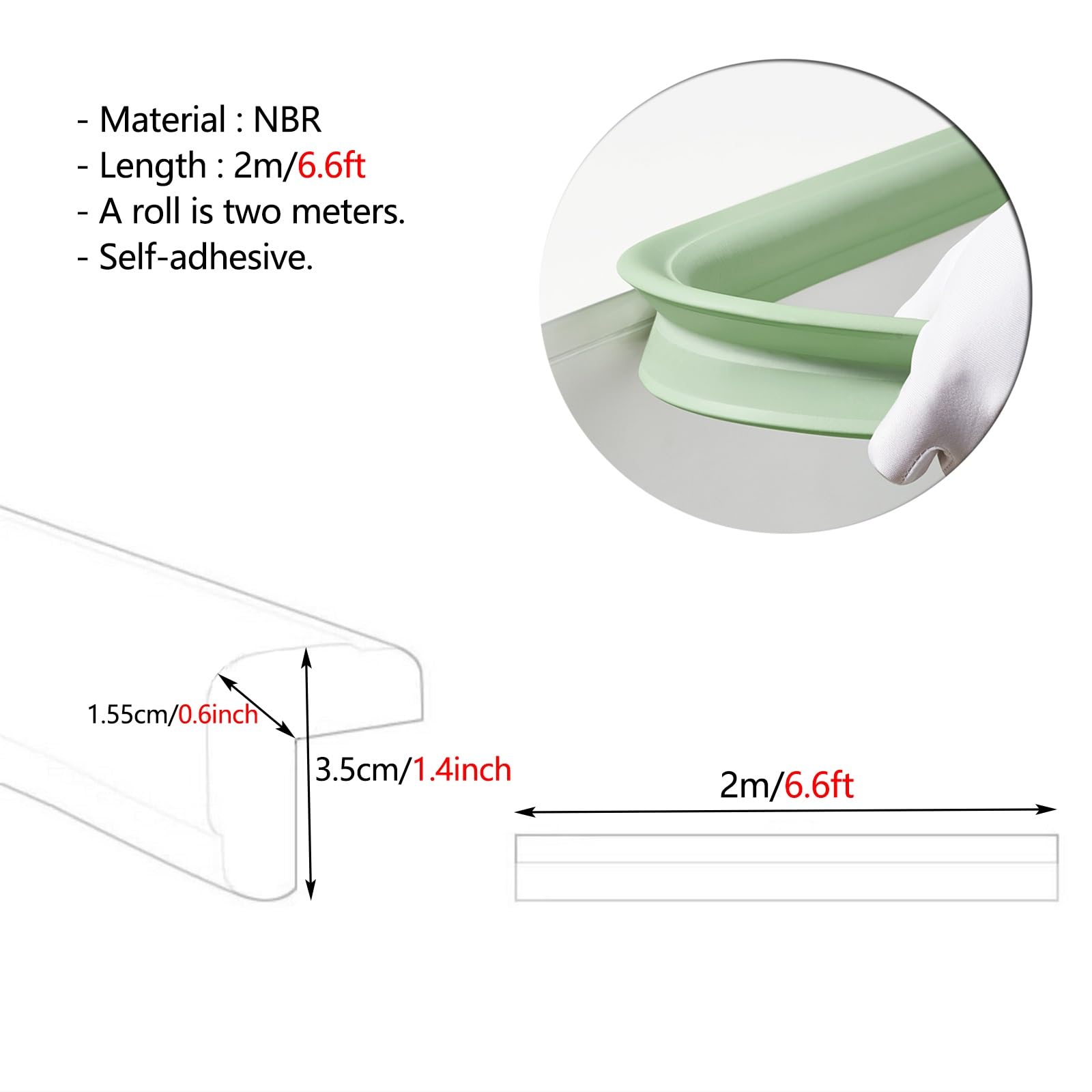 NBR Self-Adhesive Corner Guards - 6.6ft Soft Edge Protector for Baby Safety, Furniture, Walls, Desks & Cabinets (5-Pack, Pink) | Childproofing & Home Protection Solution