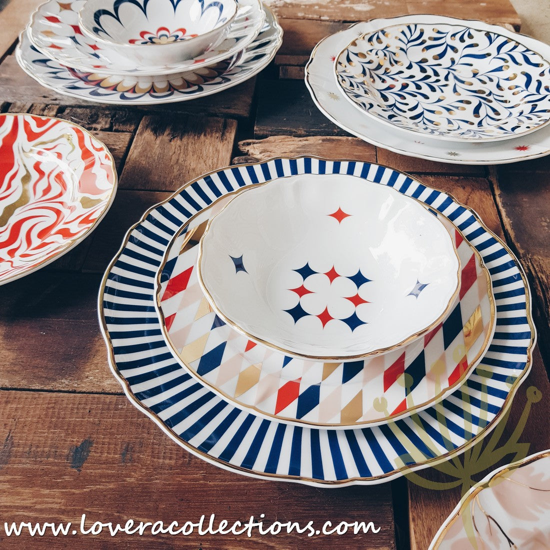 Bitossi Italy Abracadabra Dinnerware Set by La Tigre - Premium Ceramic Plates & Bowls for Elegant Dining, Perfect for Dinner Parties & Home Decor