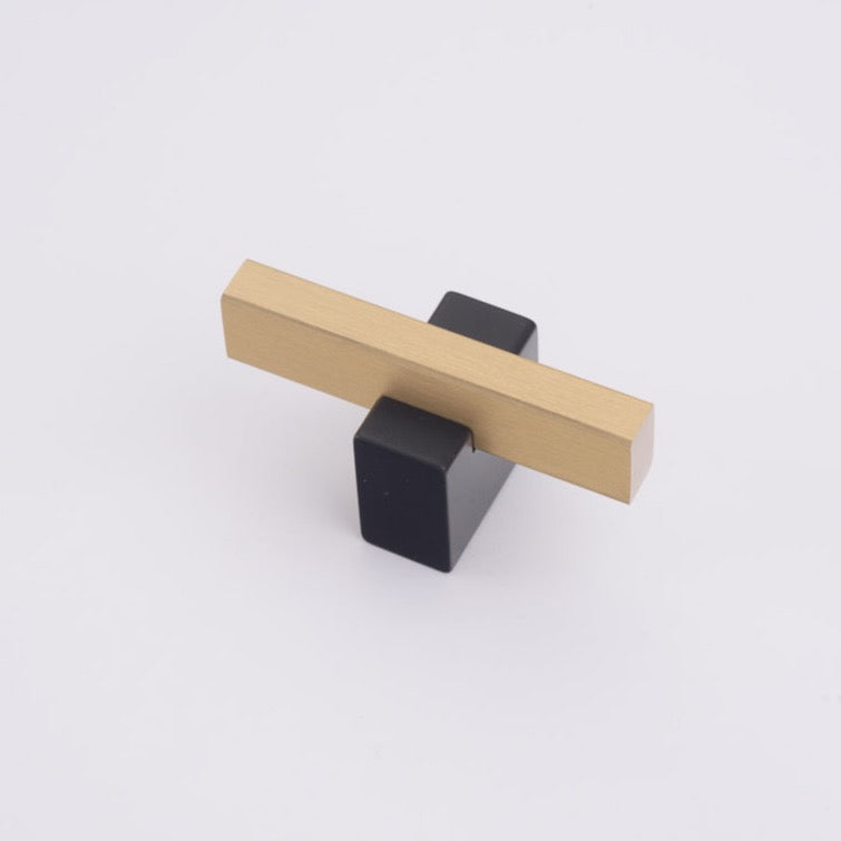 Lew's Two Tone Series Knobs and Handles - Black and Brass Cabinet Hardware for Kitchen & Bathroom Renovation