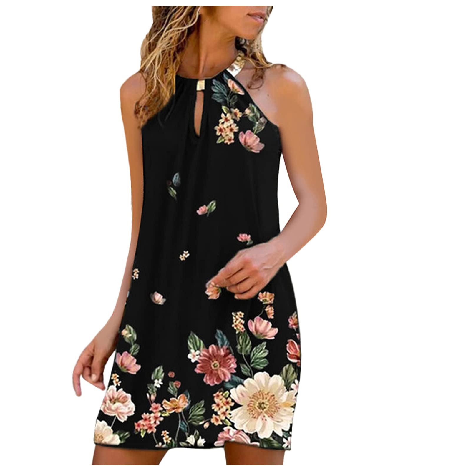 WYTong Women's Strapless Floral Print Maxi Dress - Waisted Summer Tank Dress for Beach, Party & Casual Wear | Perfect for Vacations, Date Nights & Outdoor Events