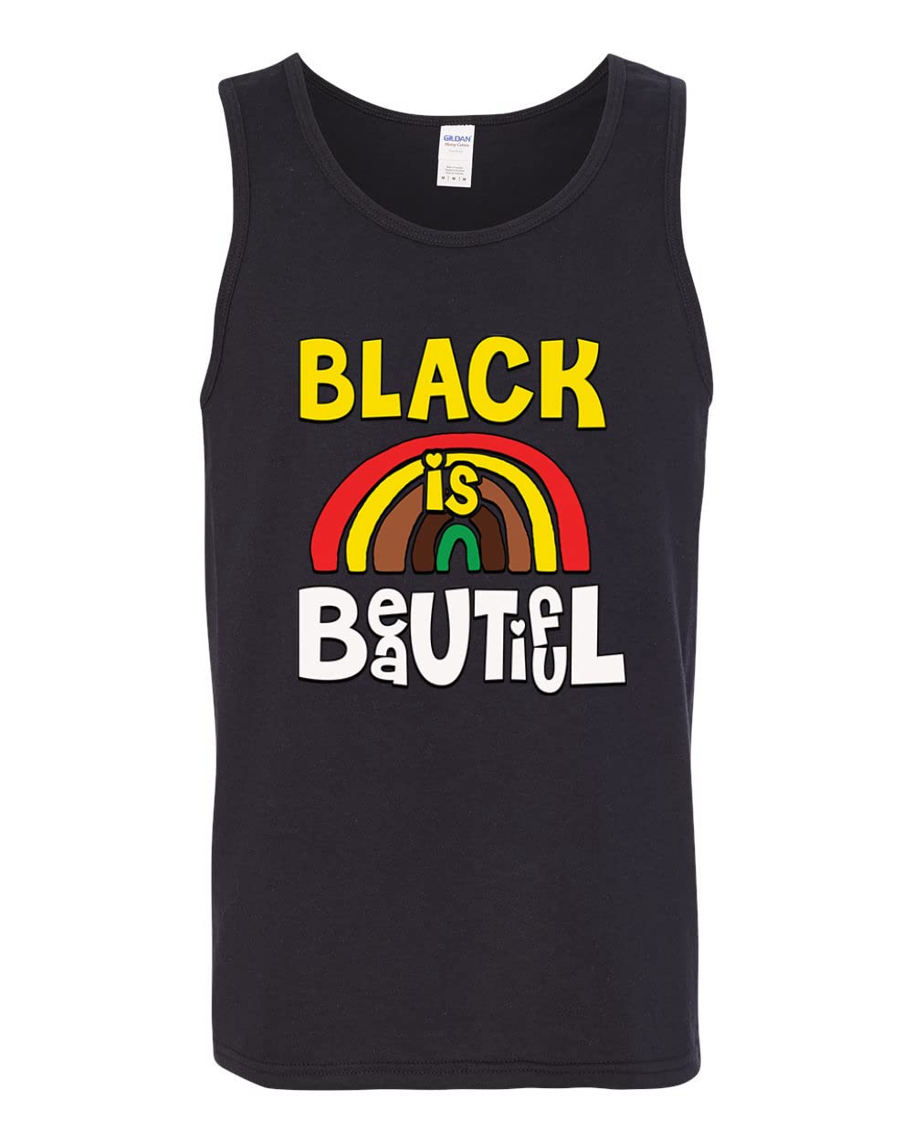Wild Bobby Black is Beautiful Black Pride Men's Graphic Tank Top - Stylish & Comfortable Sleeveless Shirt for Casual Wear, Street Fashion & Pride Events