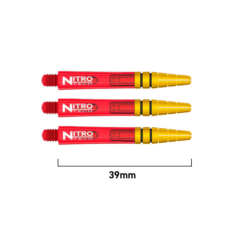 Nitrotech GOLD Composite Dart Shafts 39mm - Professional Steel Tip Dart Shafts for Tournament Play | Perfect for Bars, Home Game Rooms & Competitive Leagues