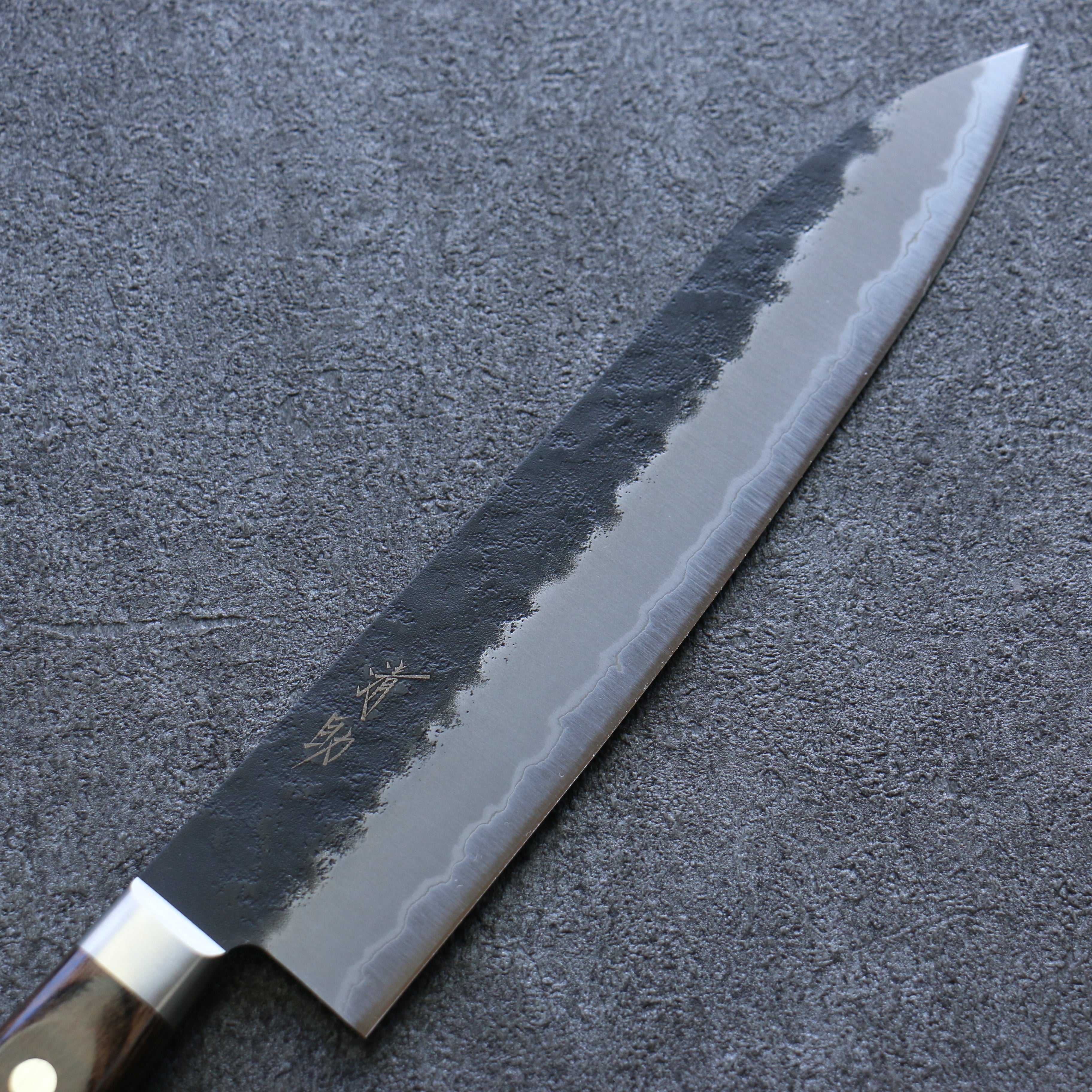 Premium Seisuke Blue Super Black Gyuto 210mm Japanese Chef Knife with Brown Pakka Wood Handle - Professional Kitchen Knife for Slicing, Dicing, and Chopping Vegetables, Meat, and Fish