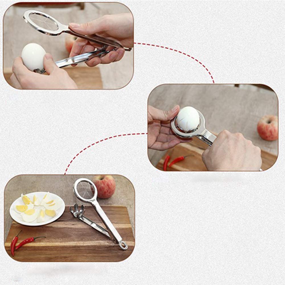 Premium Stainless Steel Egg Slicer & Wedger - 6 Equal Segments for Hard Boiled Eggs with Long Handle | Durable Kitchen Tool for Salad Prep, Meal Prep & Healthy Snacks | Easy to Clean & Portable Egg Cutter