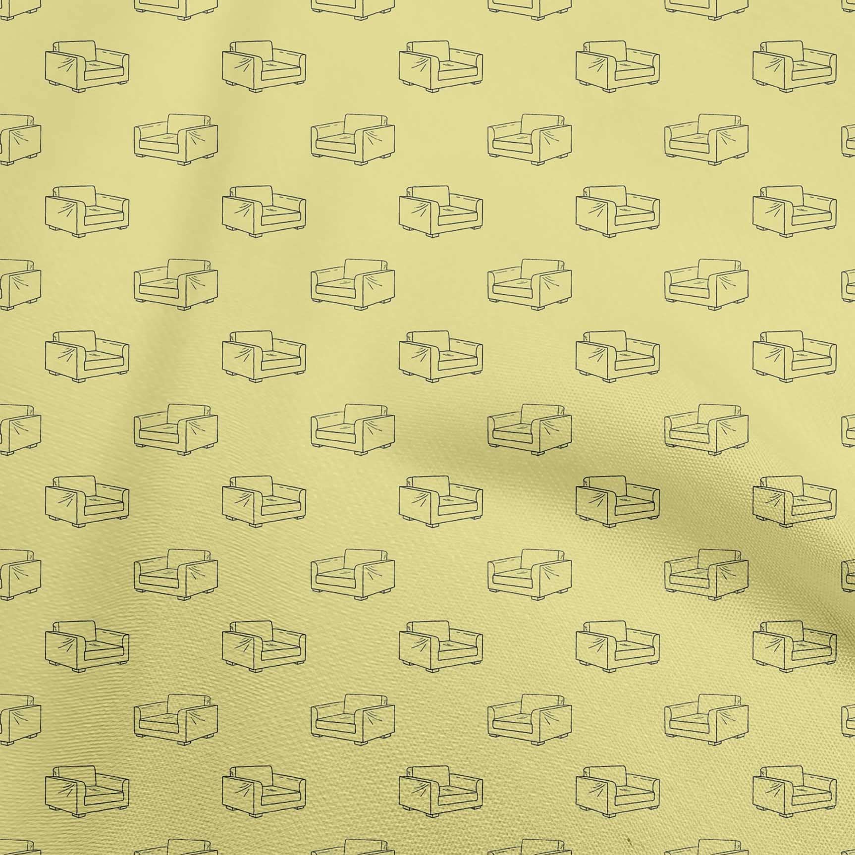 oneOone 60 Inch Wide Viscose Jersey Yellow Retro Print Fabric by The Yard - Soft Dress & Couch Upholstery Material for DIY Fashion & Home Decor Projects
