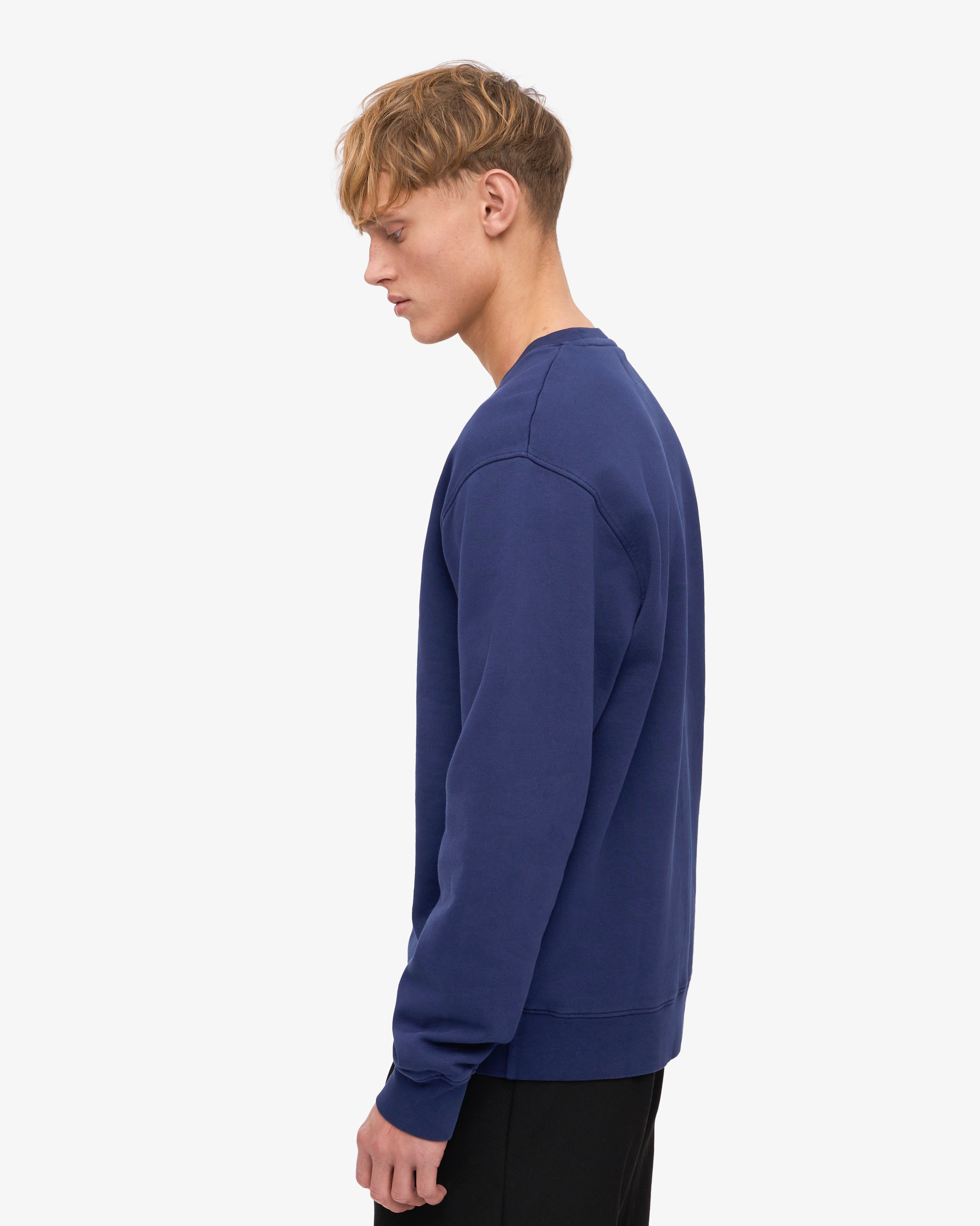 Classic Organic Cotton Crew Neck T-Shirt for Men - Soft & Comfortable Marine Blue Tee - Perfect for Casual Wear, Gym & Everyday Outfits