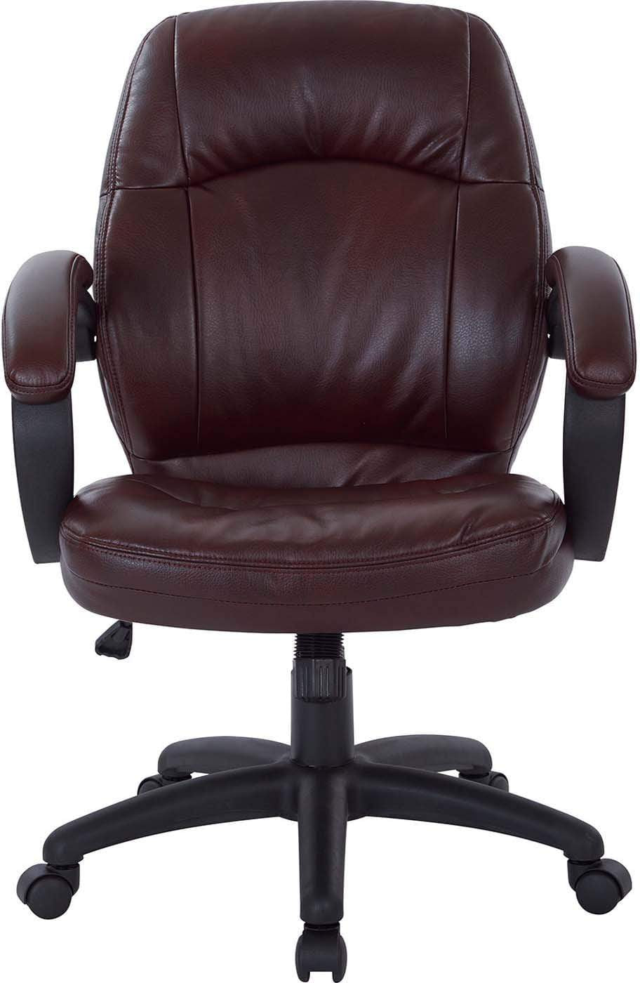 Office Star Work Smart™ Deluxe Faux Leather Managers Chair [FL605] - Ergonomic Executive Office Chair for Home & Business Use, Comfortable Leather-Like Swivel Task Chair with Adjustable Height & Lumbar Support