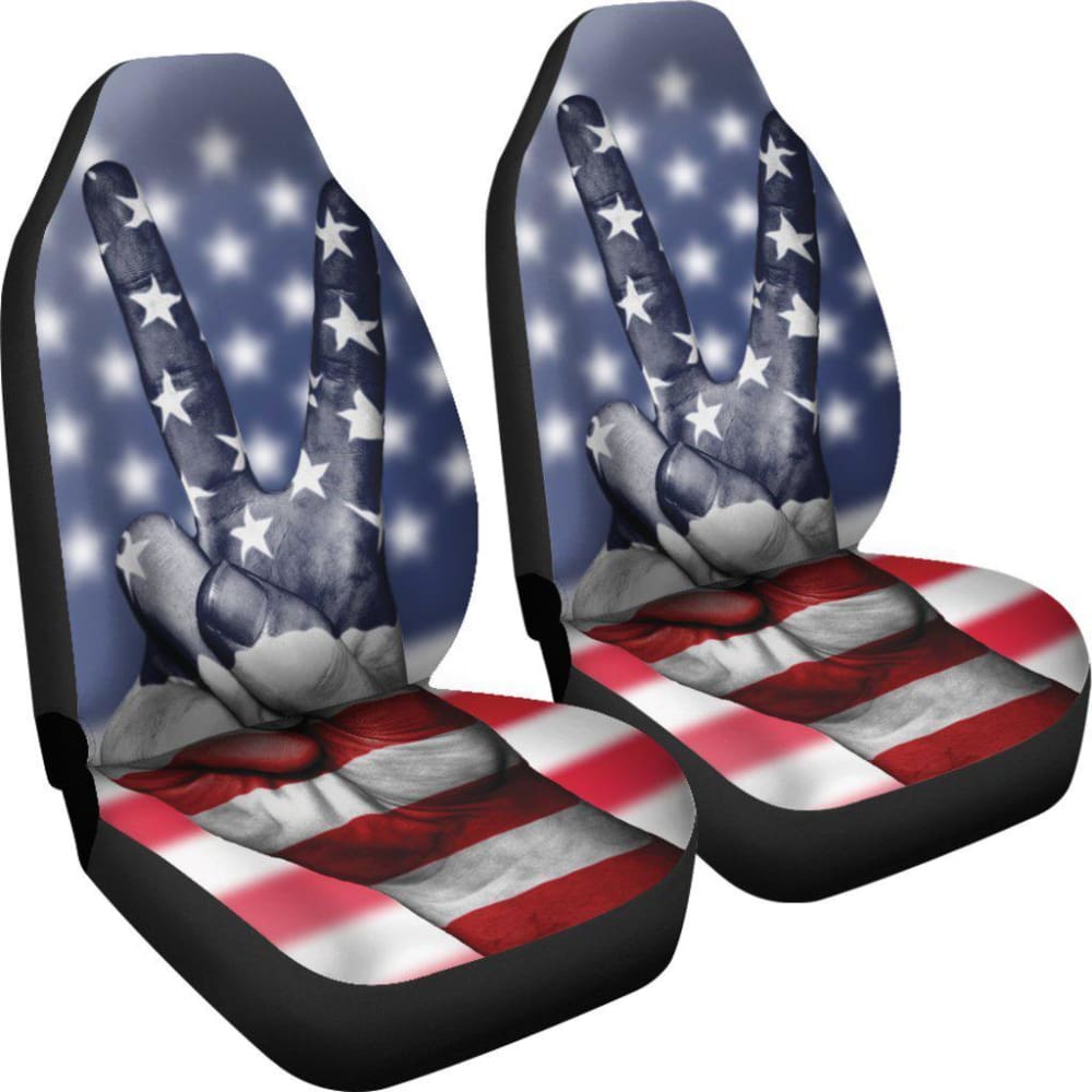 American Flag Car Seat Covers - Patriotic USA Design for Front & Back Seats - Durable & Comfortable for Trucks, SUVs, Sedans - Perfect for 4th of July, Veterans Day & Road Trips
