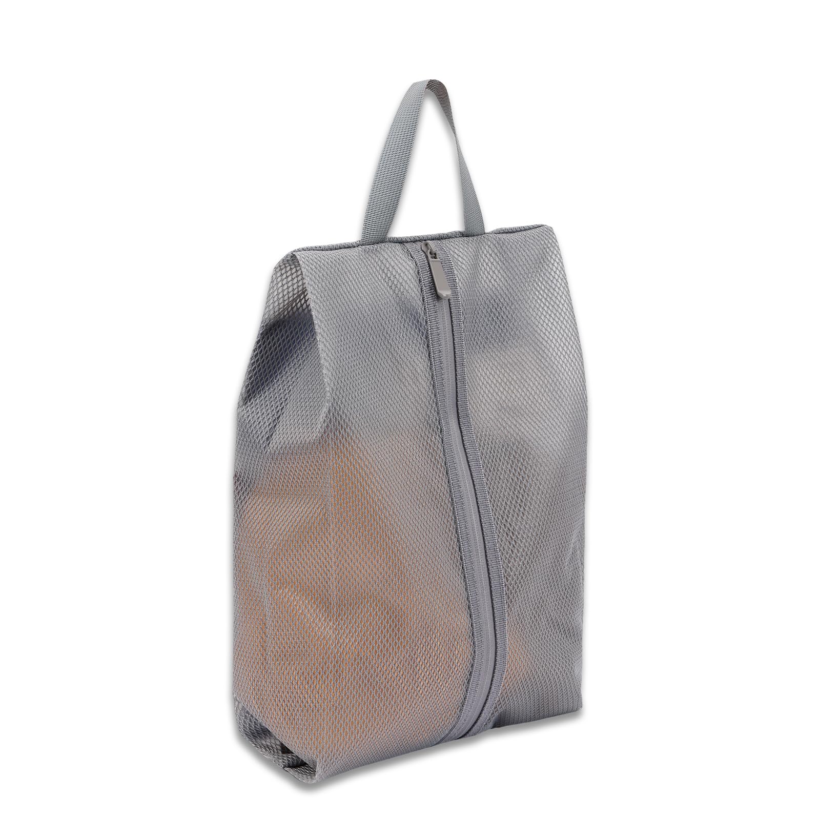 Fixwal Waterproof Travel Shoe Bags for Men & Women - Translucent Gym & Shower Storage Organizer - Perfect for Packing, Airplane Carry-on & Sports Gear Protection (Medium, Grey)