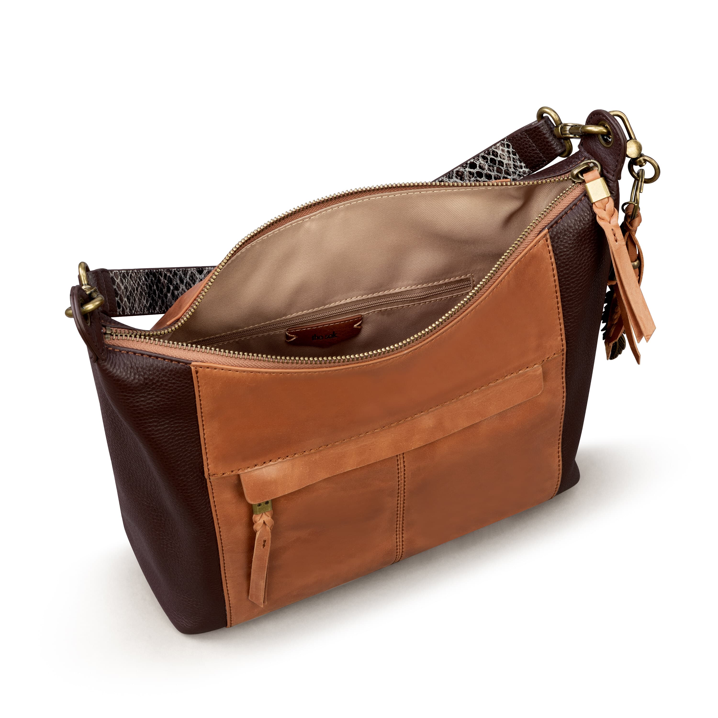 Alameda Hobo Leather Handbag - Tobacco Snake Print Crossbody Purse for Women | Perfect for Work, Travel & Everyday Use