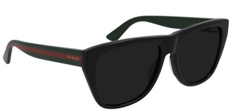 Gucci GG 0926S 001 Black/Gray Flat Top Unisex Sunglasses