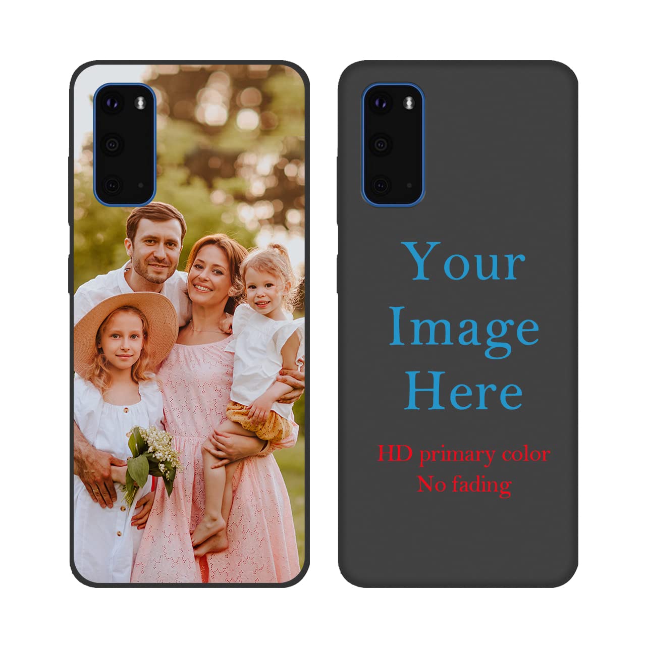 Custom Personalized Photo & Text Name Phone Case for Samsung Galaxy S20 - Anti-Scratch Soft TPU Protective Cover (Black) - Perfect for Gifts, Daily Protection & Style Expression