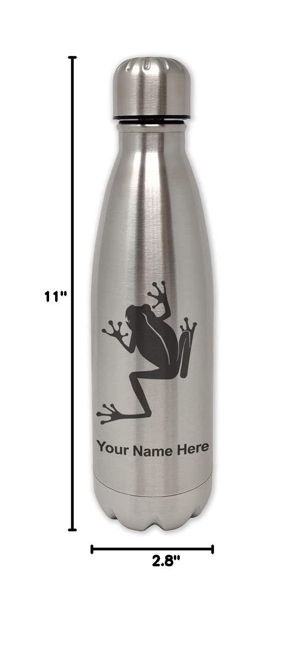 LaserGram Stainless Steel Water Bottle with Tree Frog Design - Personalized Engraving Included - Leakproof & Insulated for Hot/Cold Drinks - Perfect for Hiking, Gym & Outdoor Activities