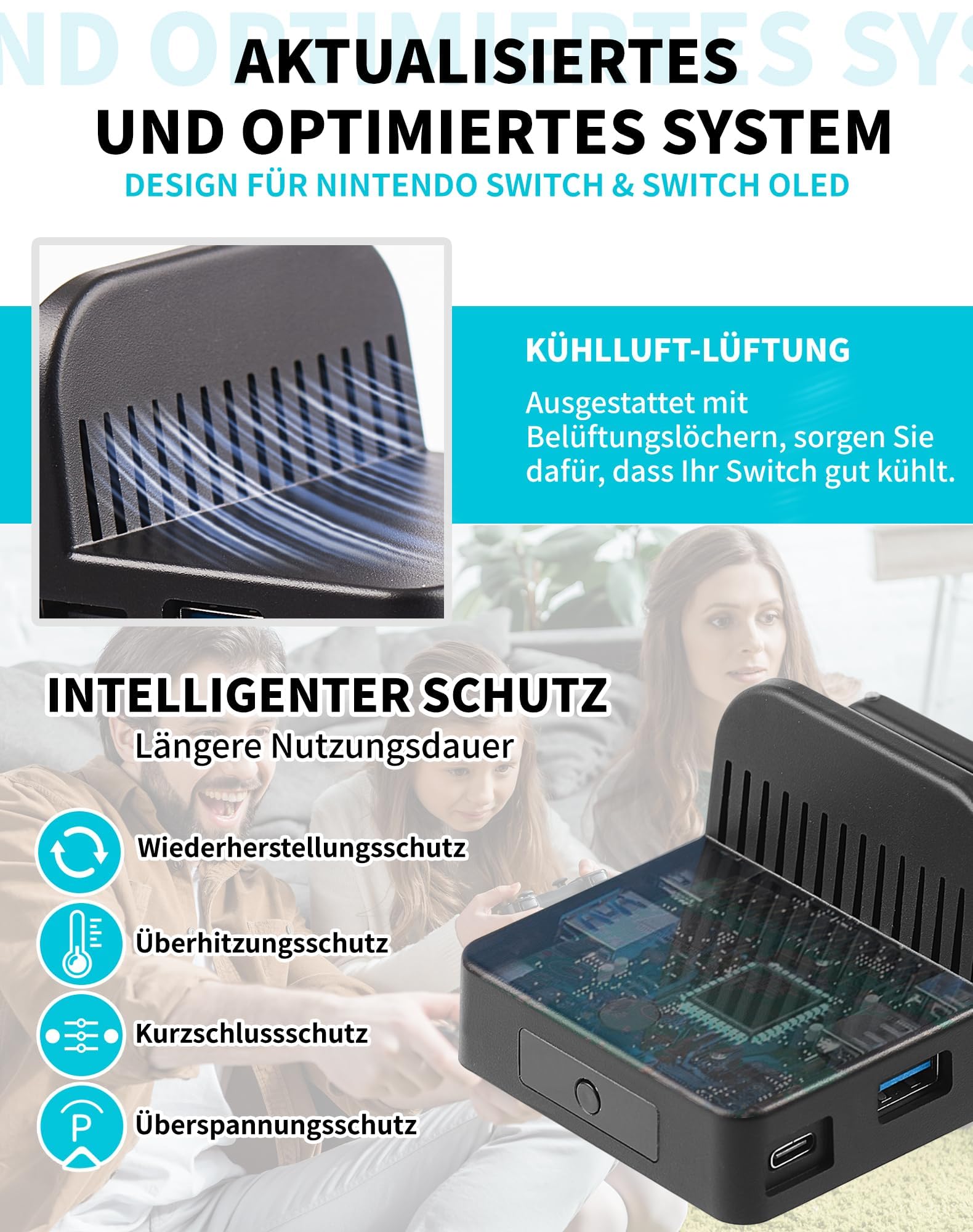 Portable Nintendo Switch Docking Station for Switch/Switch OLED - 4K HDMI TV Adapter with USB 3.0 Port, Fast Charging Stand | Perfect for Home Gaming, Travel & Multiplayer Setup