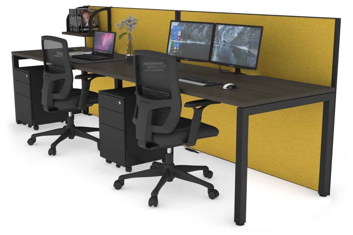 Horizon Quadro 2-Person Office Workstation with Square Legs - 1200L x 800W Dimensions, Cable Management Scallop - Perfect for Collaborative Workspaces & Modern Offices