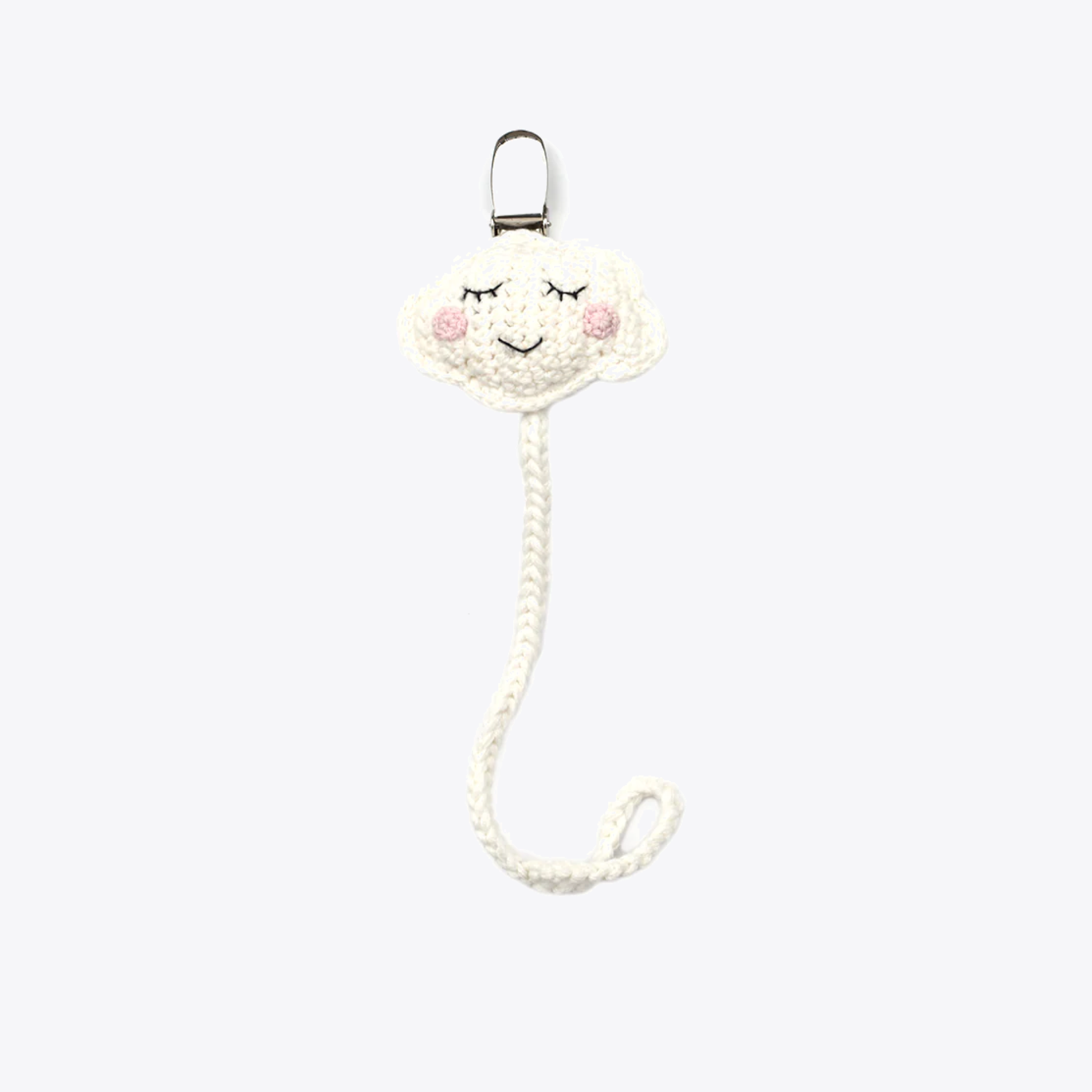 Baby Pacifier Clip with Silicone Holder - Secure & Stylish Pacifier Leash for Infants - Perfect for Strollers, Car Seats & Diaper Bags (Cloud Design)