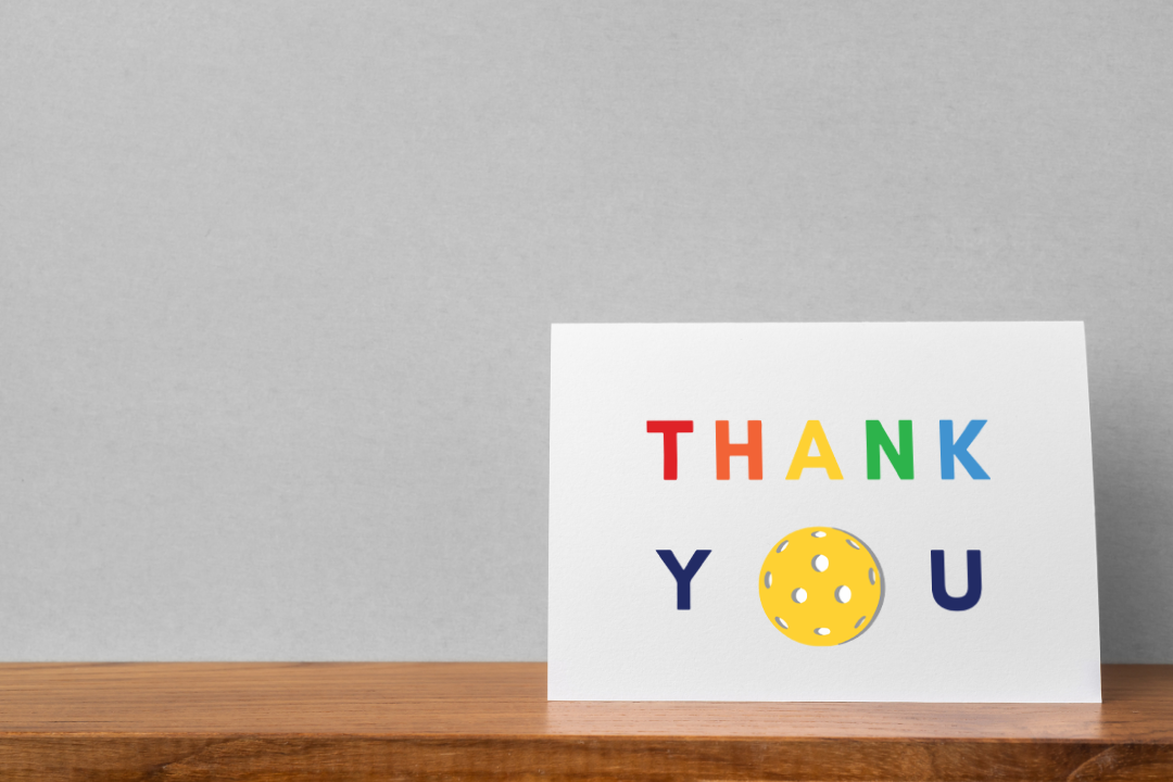 Thank You Pickleball Greeting Card - Funny Sports Appreciation Gift for Players & Fans - Perfect for Tournaments, Wins & Coach Gifts