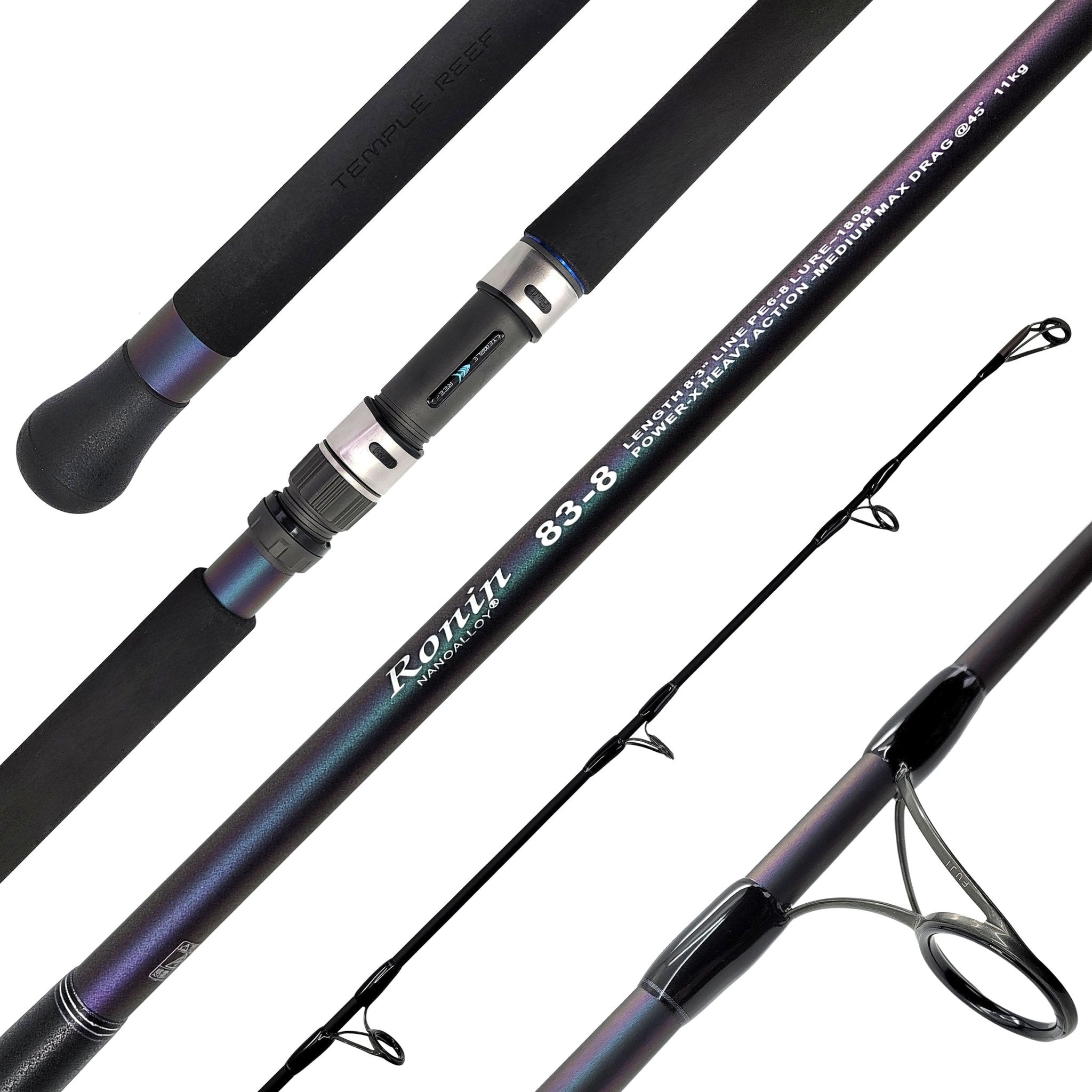 Temple Reef Ronin Stickbait Fishing Rods - Premium Saltwater & Freshwater Casting Rods for Surf, Pier, and Kayak Fishing