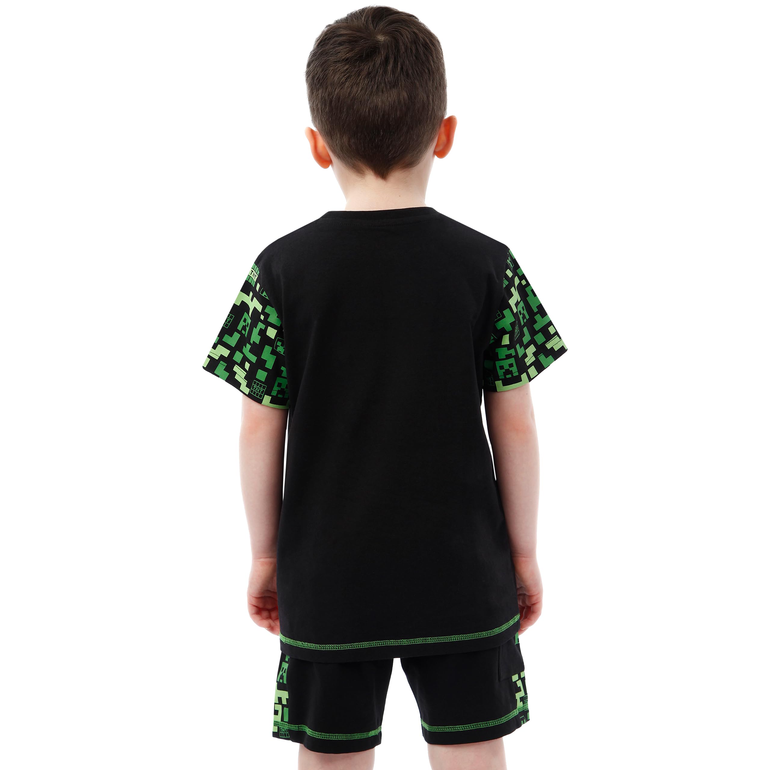 Minecraft Creeper T-Shirt & Shorts Set for Boys - Summer Gaming Outfits