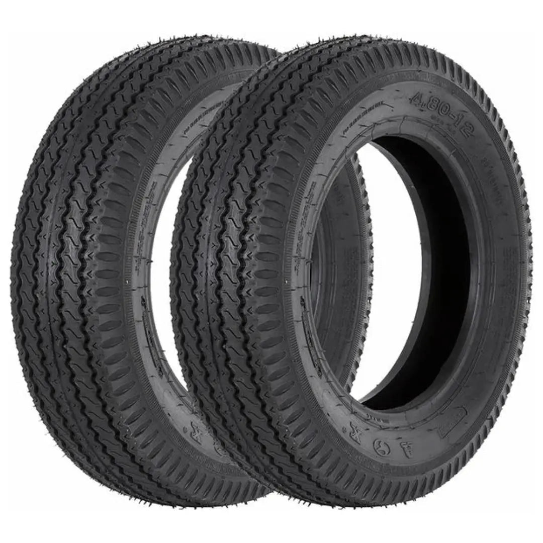 4.8x12 Trailer Tires - 2 Pack Heavy Duty 6PR Load Range C - Perfect for Utility Trailers, Boat Trailers & Small Cargo Haulers