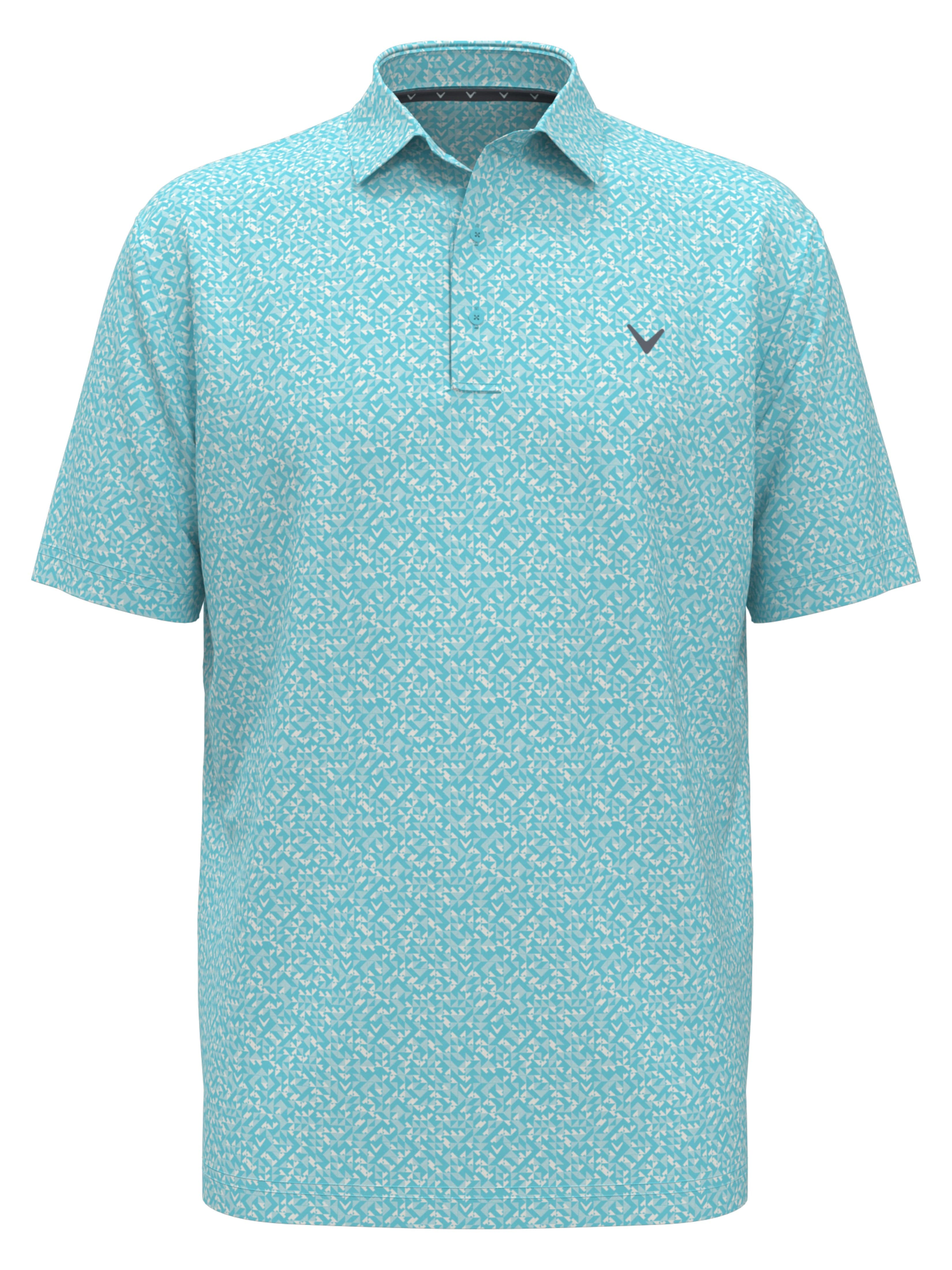 Men's Linear Chevron Print Golf Polo Shirt - Breathable & Stylish for Golf, Casual Wear & Outdoor Activities