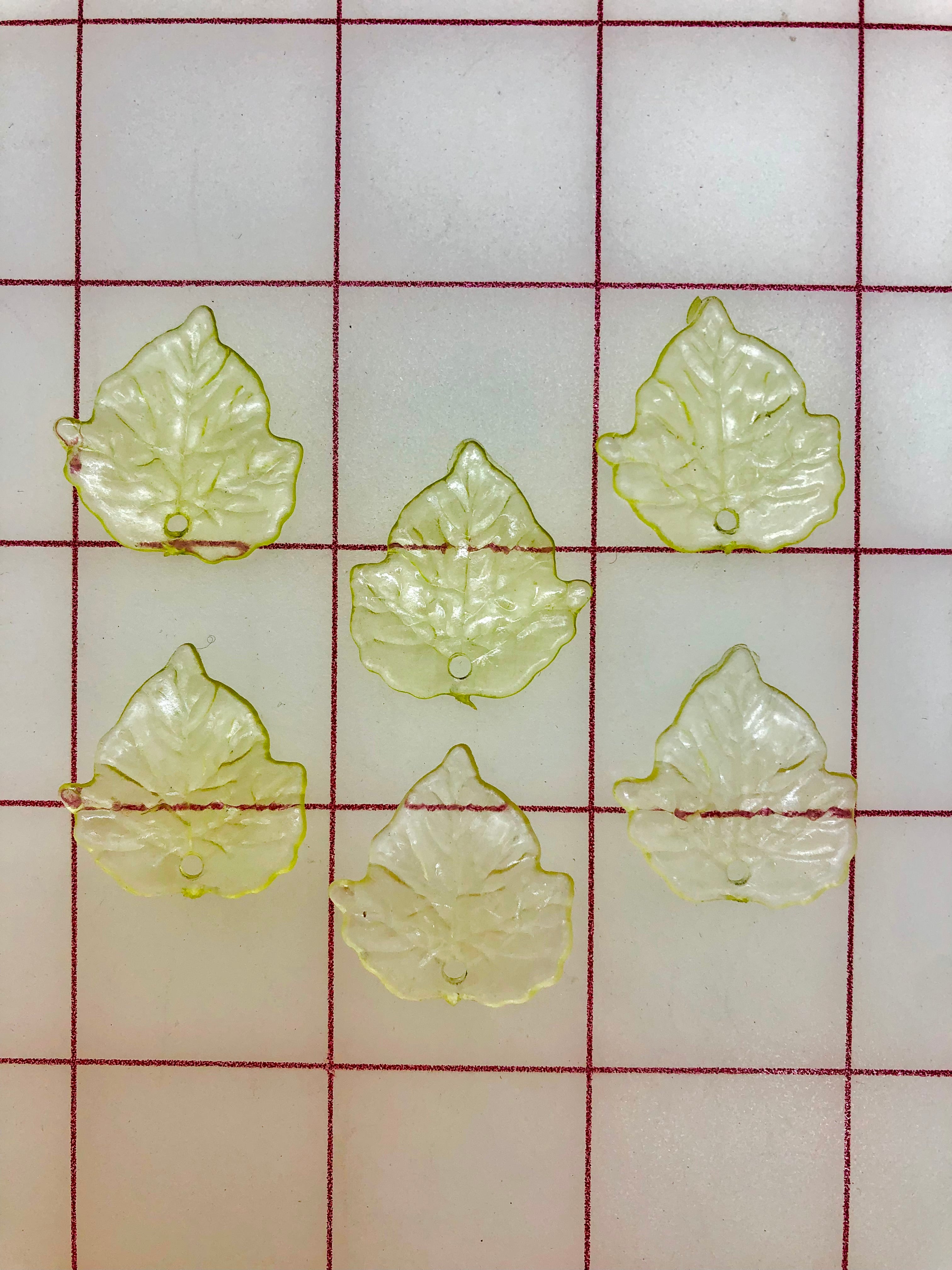 6 Pack Decorative Acrylic Leaf Gems - .75 Inch DIY Craft Embellishments for Scrapbooking, Home Decor, and Wedding Centerpieces