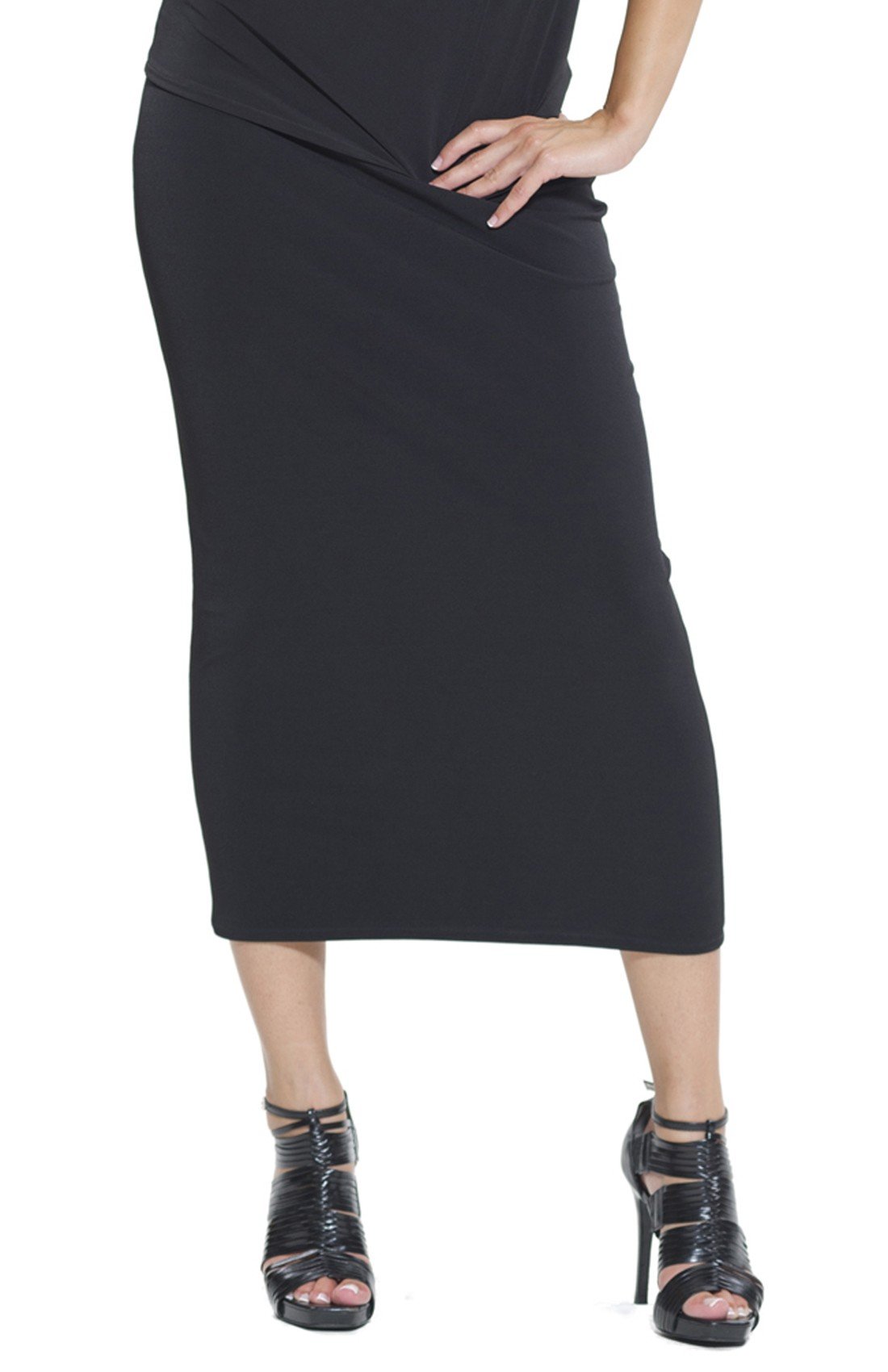 Elegant Women's Long Double Pencil Skirt in Black - Perfect for Office Wear, Business Attire & Formal Occasions