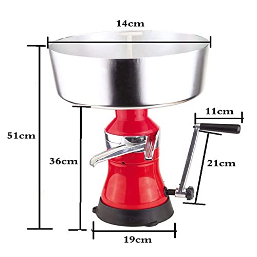 12L Manual Cream Centrifuge Separator - Adjustable Speed Fresh Milk Skimmer for Camel, Goat & Cow Milk | Perfect for Homemade Cheese, Yogurt & Dairy Processing