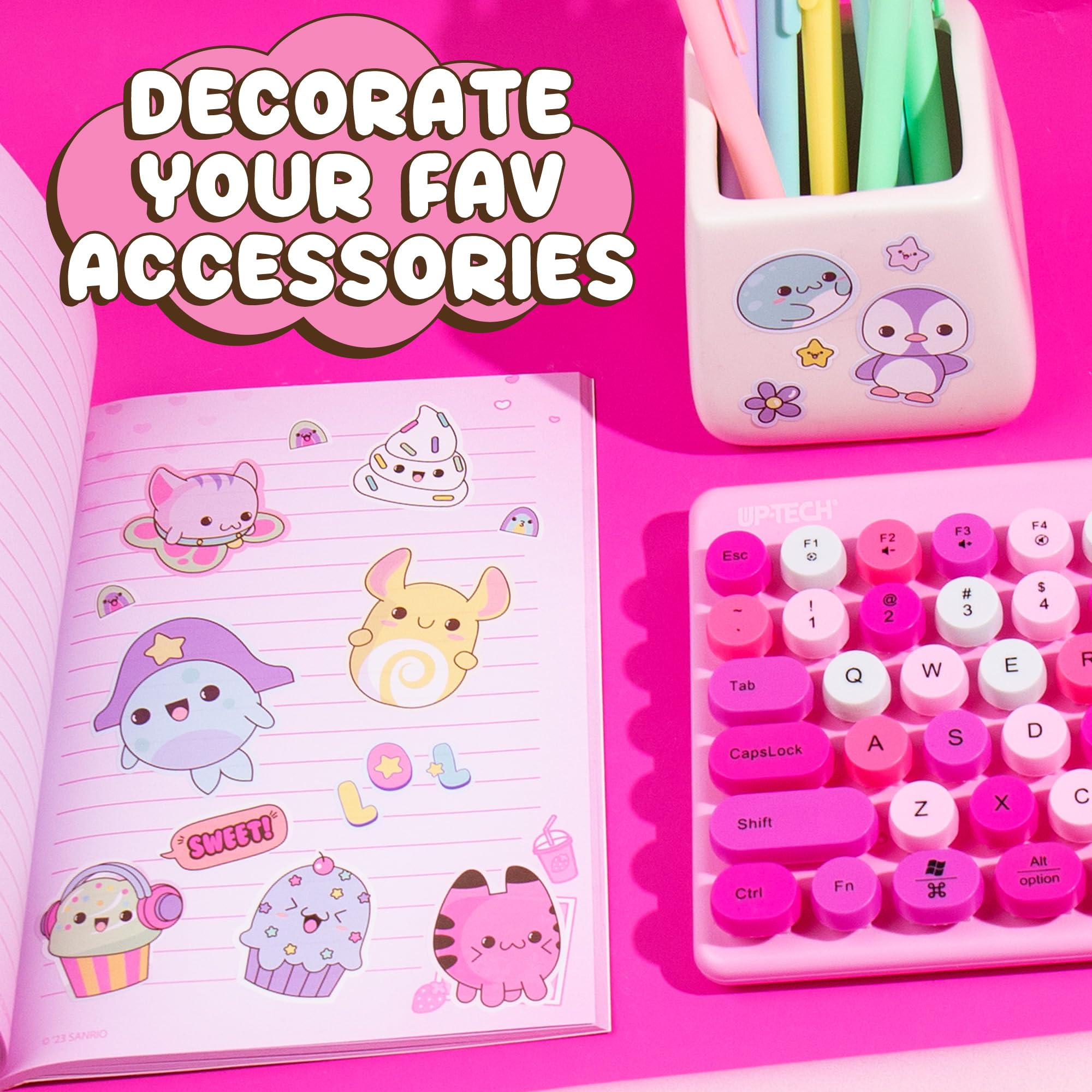 Just My Style 1500+ Cute Kawaii Stickers Set - 43-Page Sticker Book for Scrapbooking, Journaling, Planners & DIY Crafts - Includes Letter Stickers, Happy Planner Stickers, Laptop & Water Bottle Decals - Perfect for Kids, Teens & Adults - Great for School, Office, Home Decor & Gift Giving
