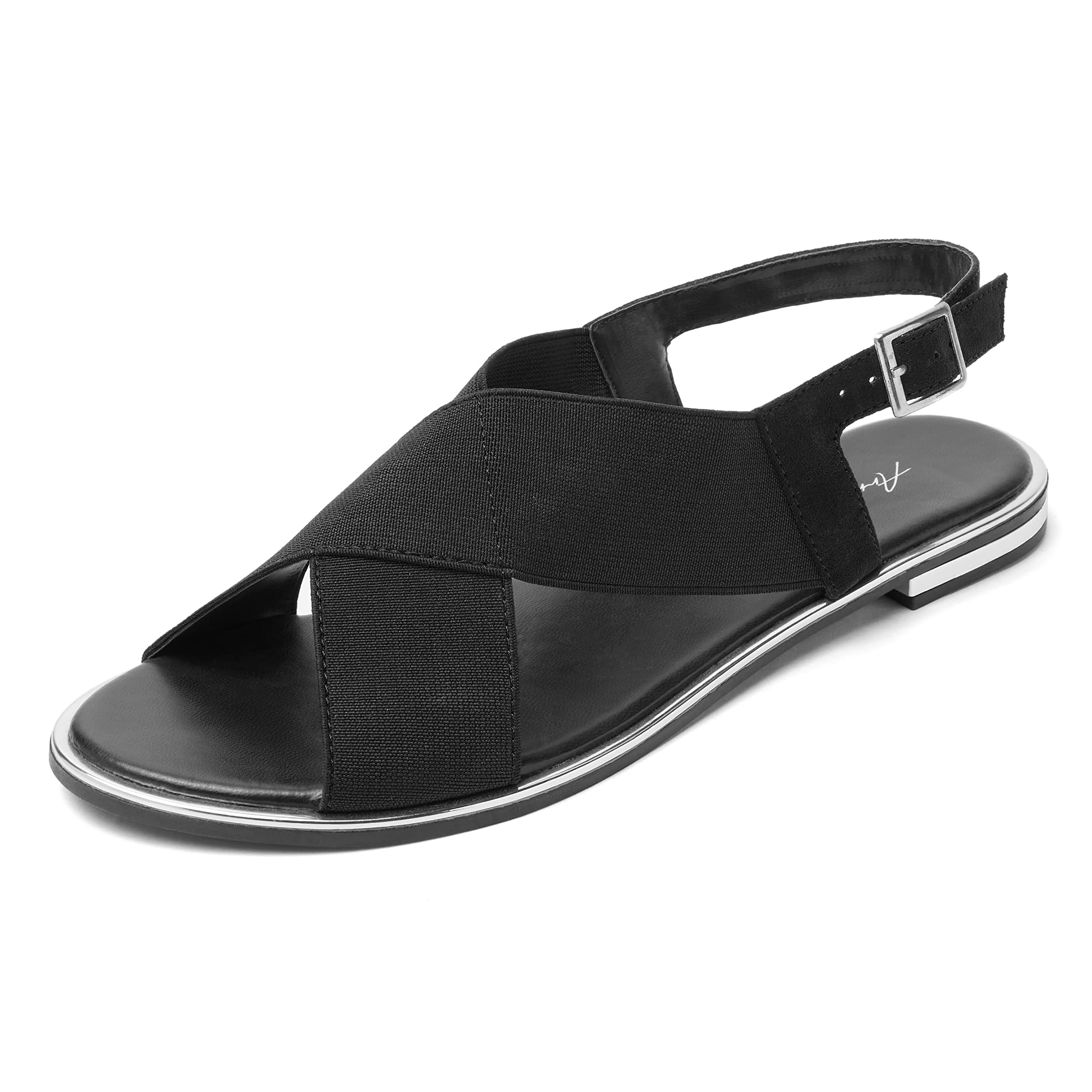 **Women's Casual Summer Sandals - Comfortable Flat Open Toe Sandals with Adjustable Ankle Strap | Cute & Dressy for Beach, Travel & Everyday Wear**